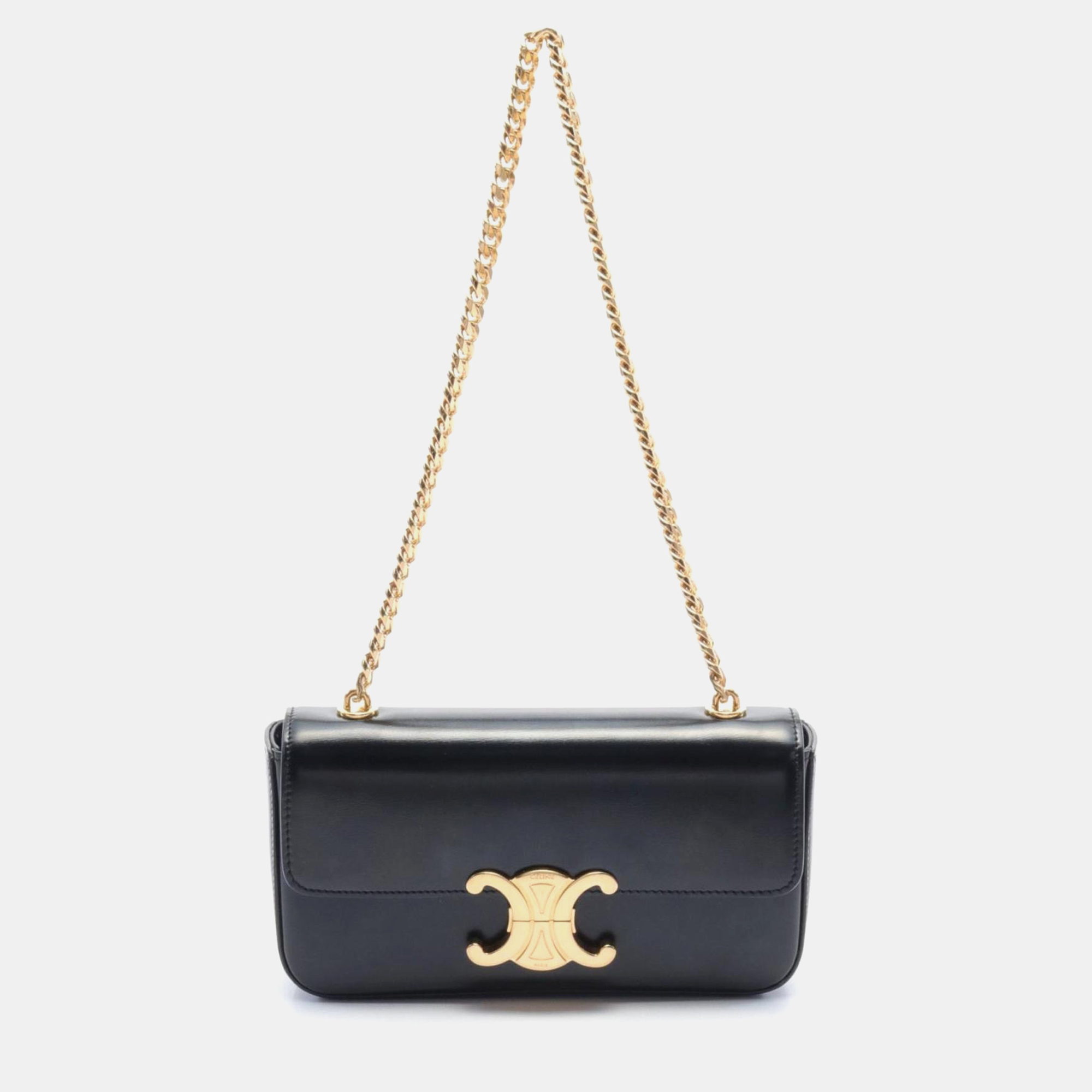 

Celine Black Leather Triomphe Shoulder Bag