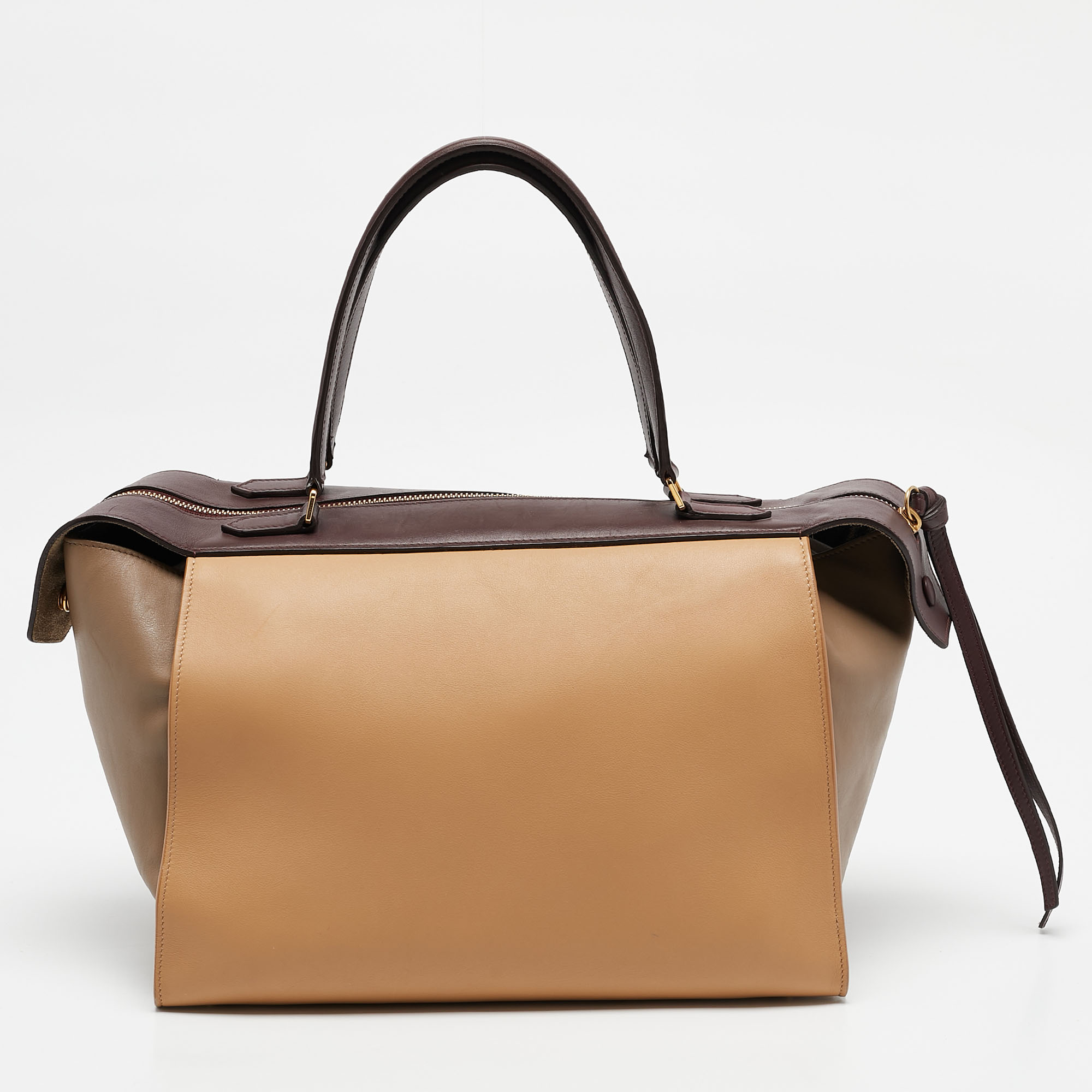 Celine Tricolor Leather Small Ring Satchel 