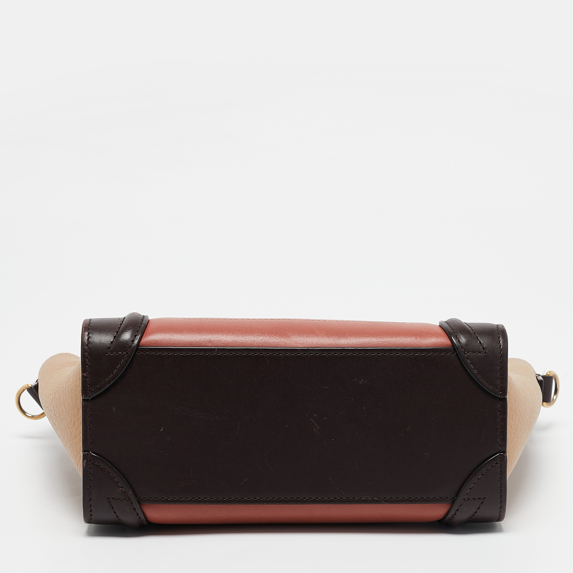 Celine Tricolor Leather Nano Luggage Tote 