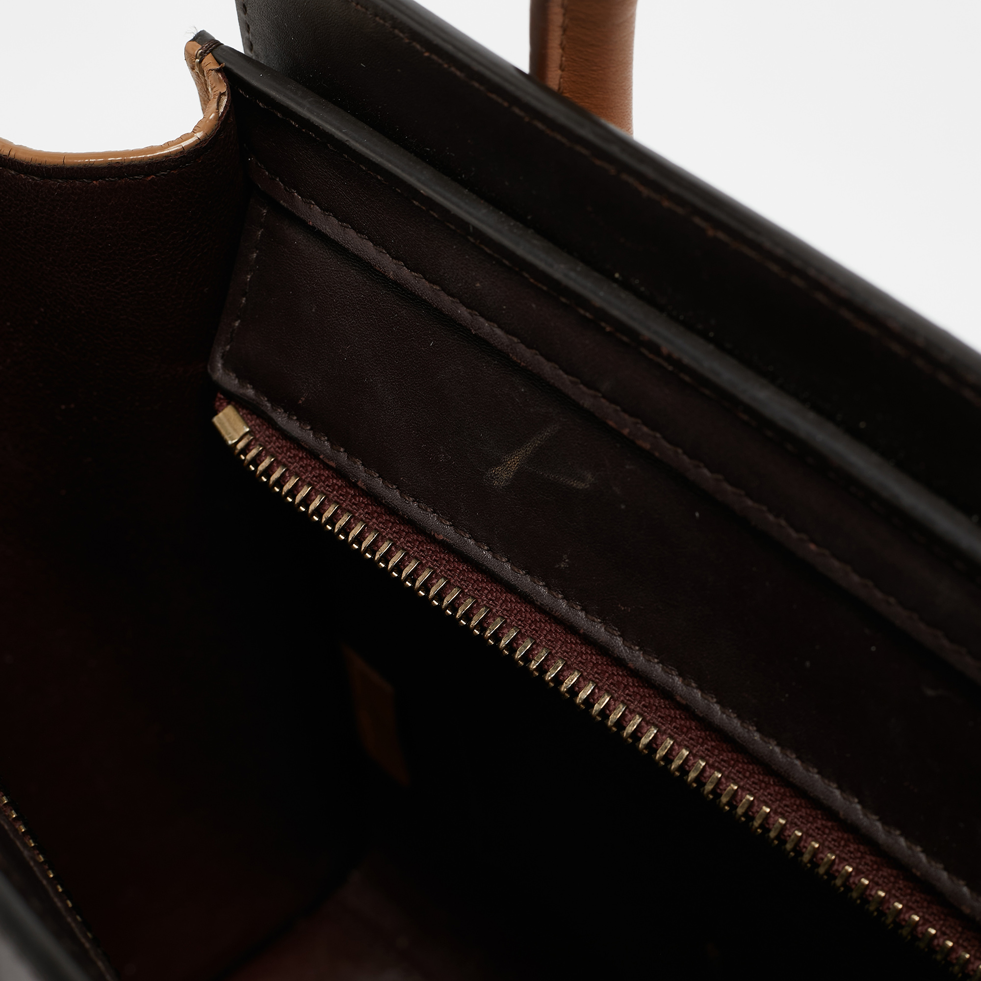 Celine Tricolor Leather Nano Luggage Tote 