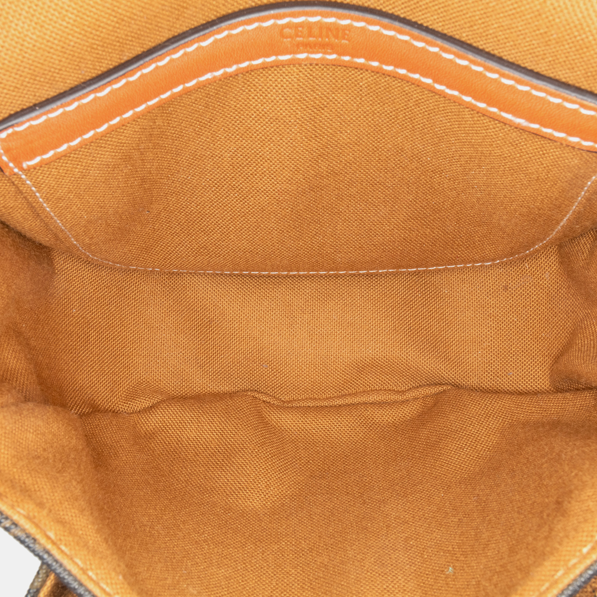 Celine Brown Medium Triomphe Coated Canvas Folco Crossbody Bag 