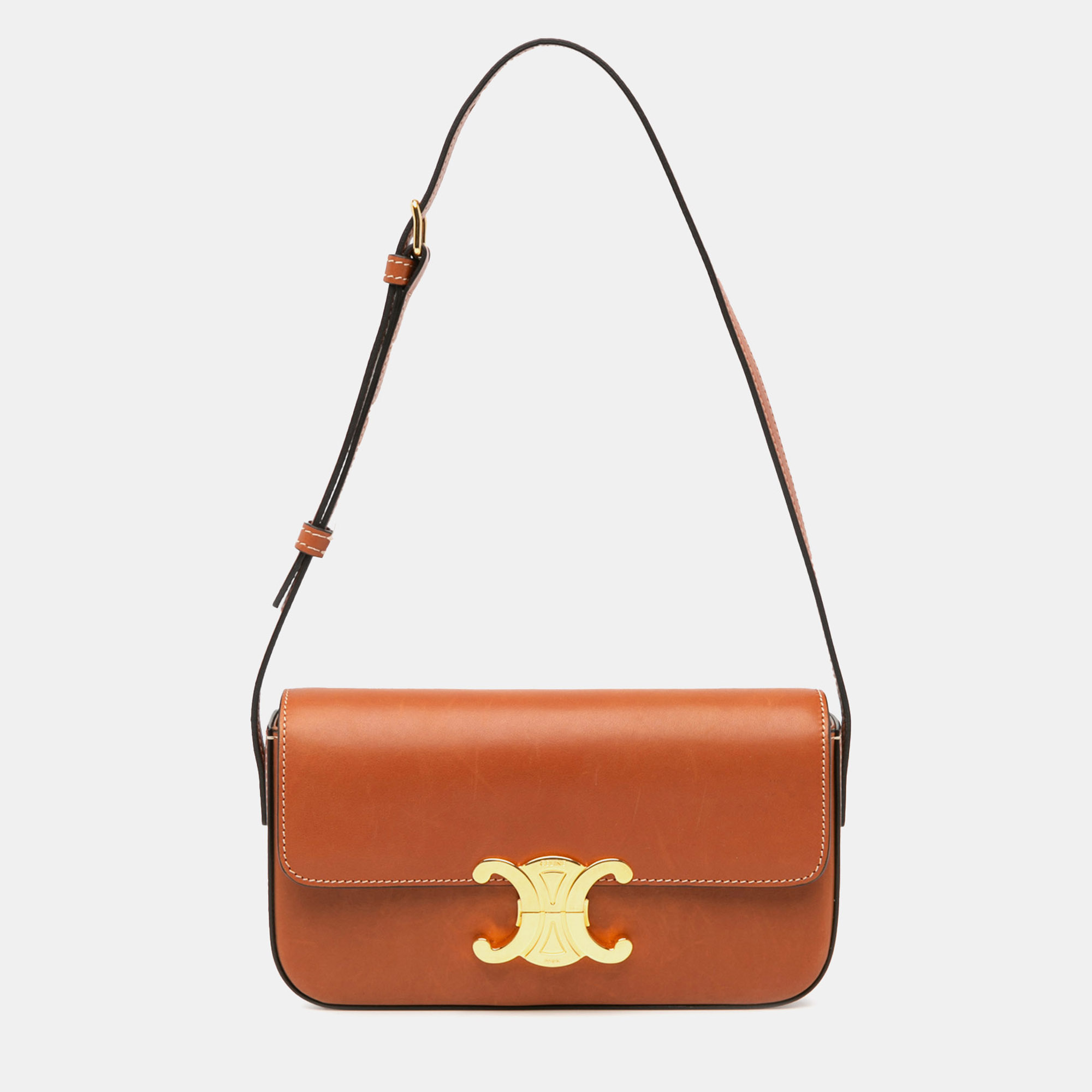 

Celine Brown Leather Triomphe Claude Shoulder Bag