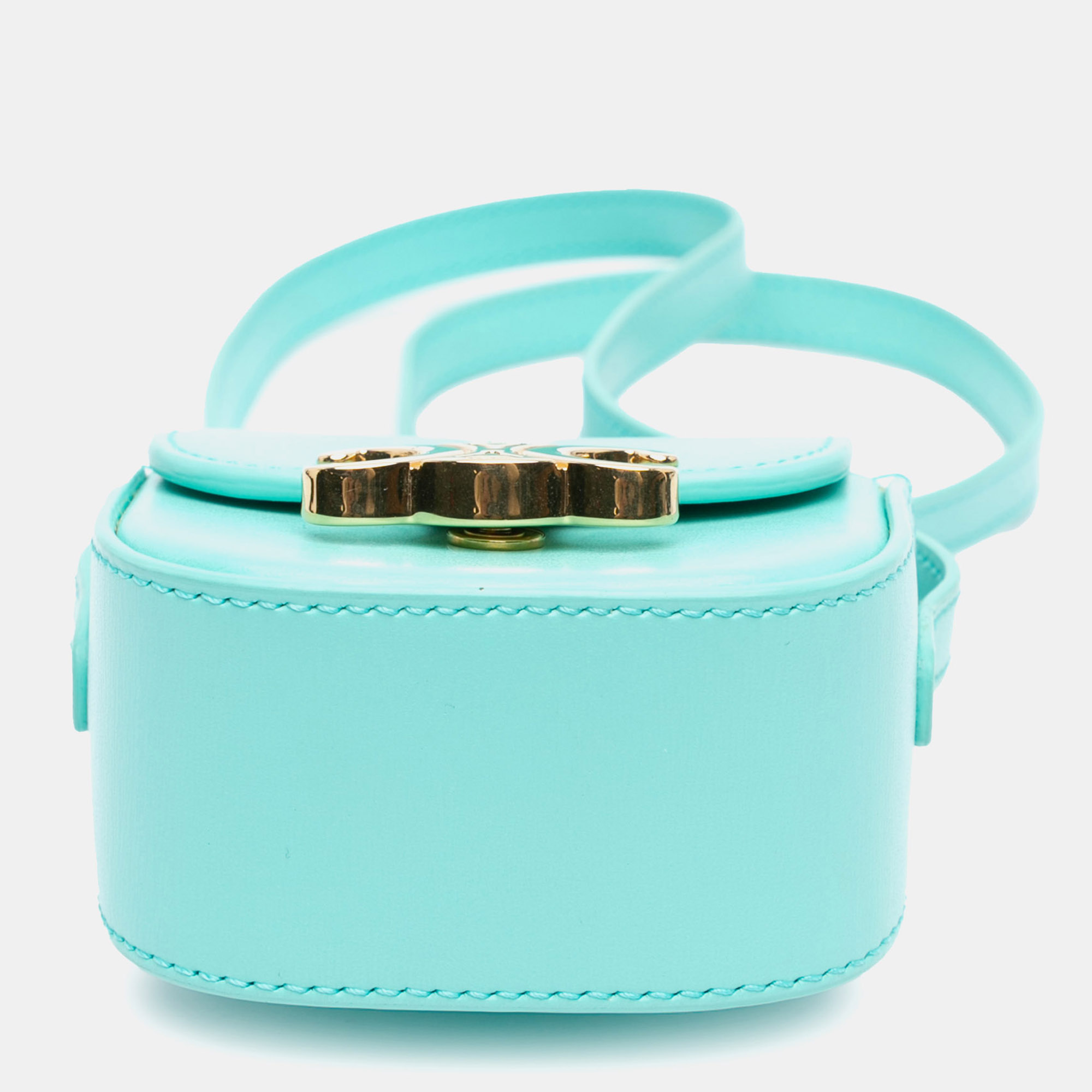 Celine Blue Mini Calfskin Triomphe Crossbody 