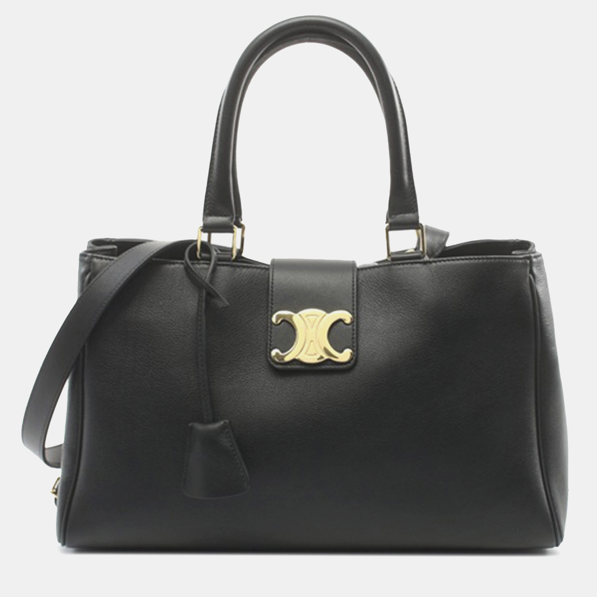 

Celine Black Medium Supple Calfskin Appoline Satchel