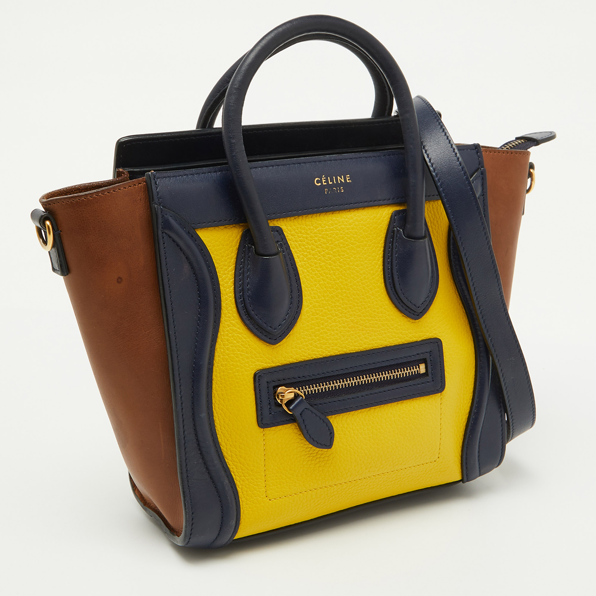 Celine Multicolor Leather Nano Luggage Tote 