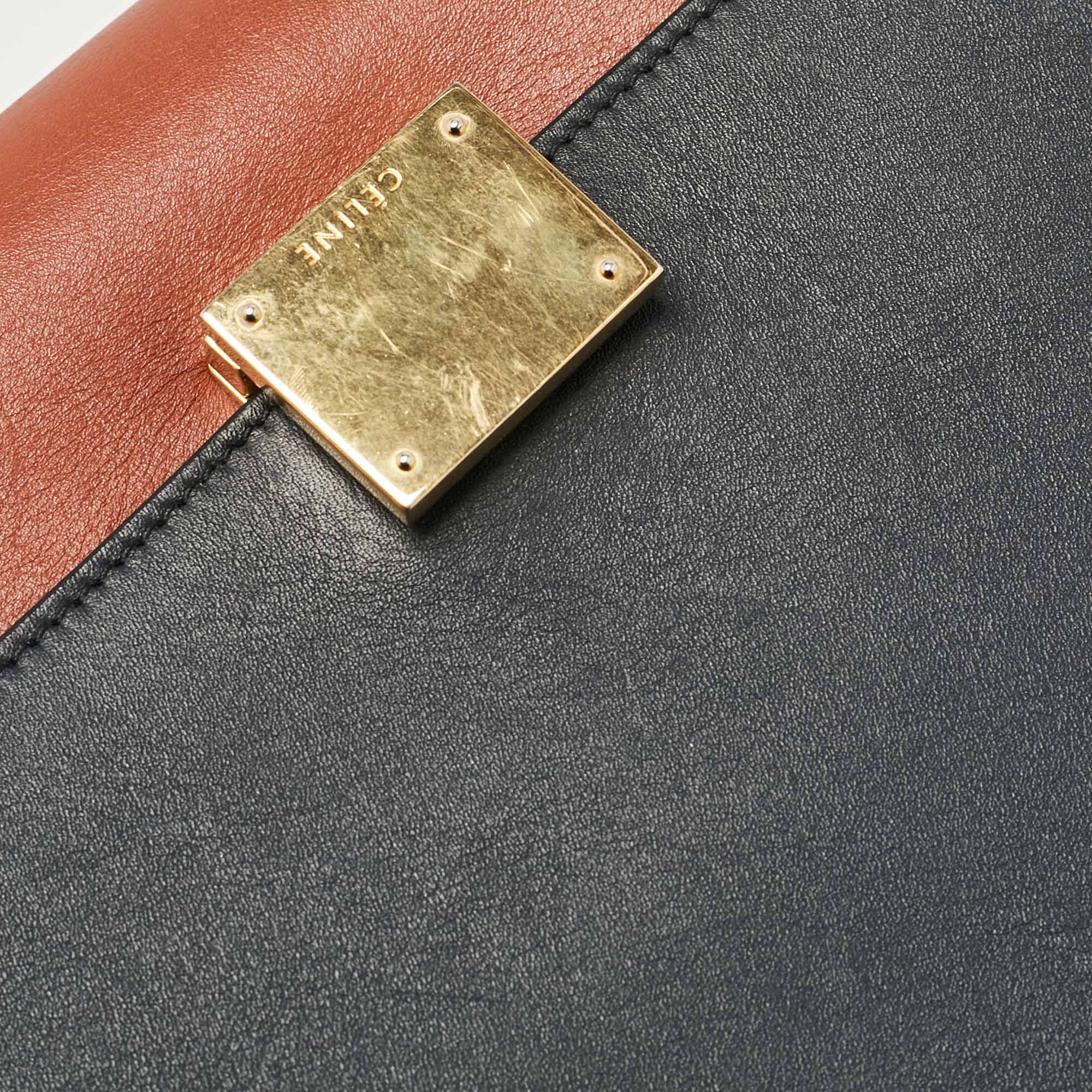 Celine Tricolor Leather Medium Trapeze Top Handle Bag 