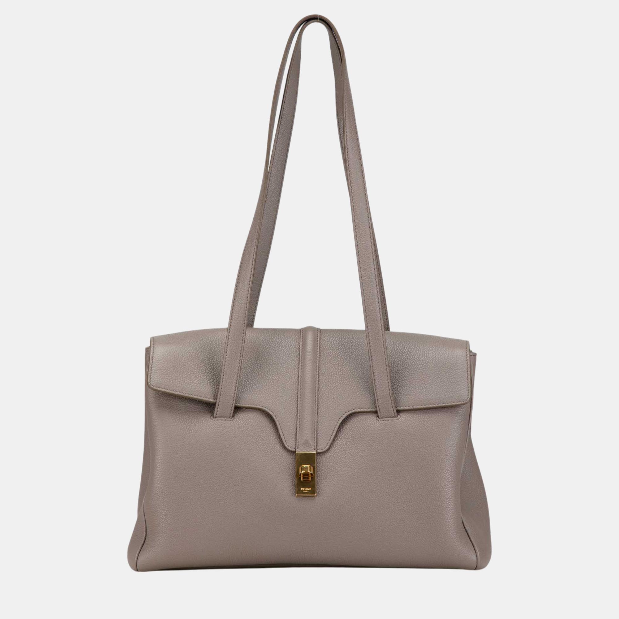 

Celine Brown Medium Grained Calfskin Soft 16 Shoulder Bag