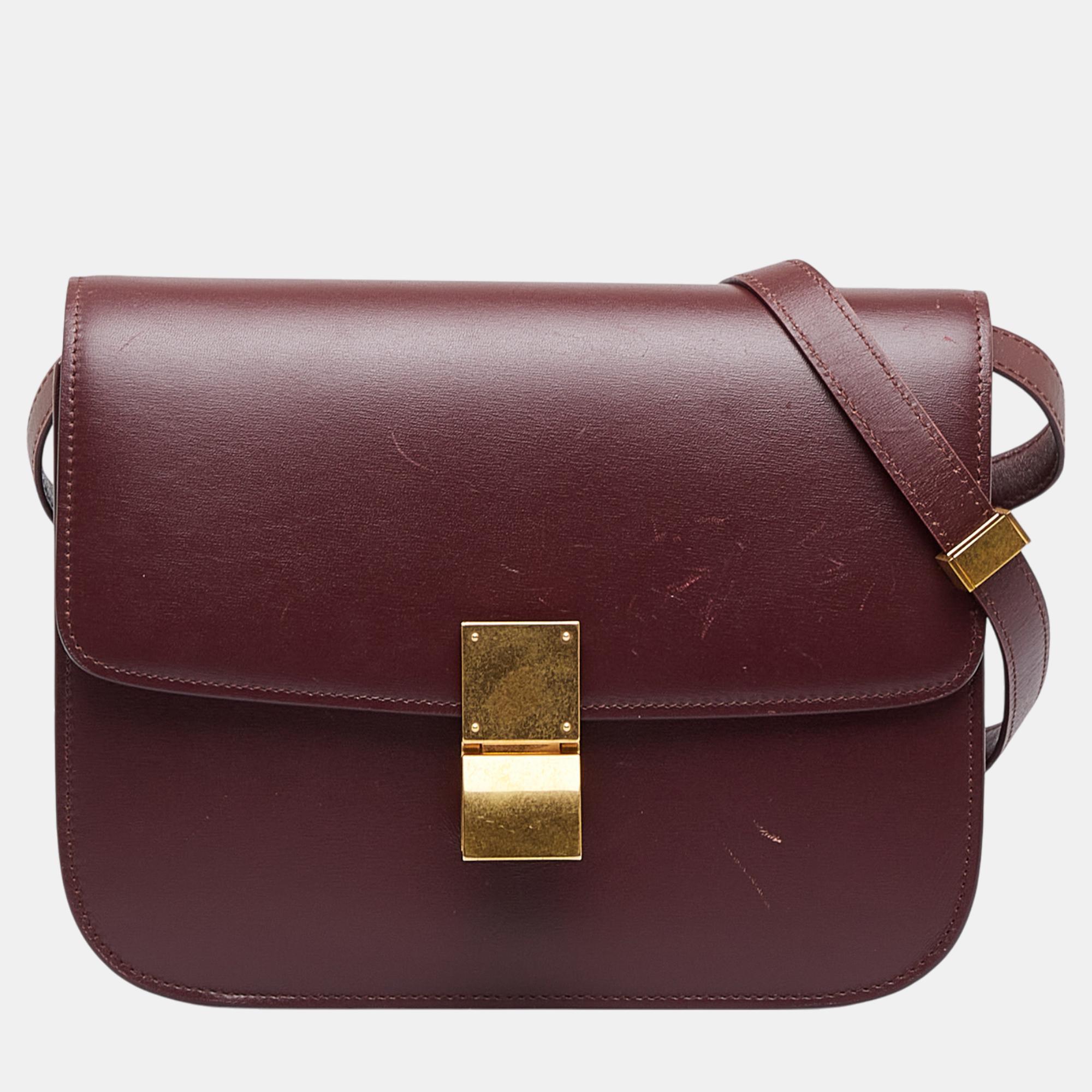 

Celine Red/Burgundy Medium Calfskin Classic Box