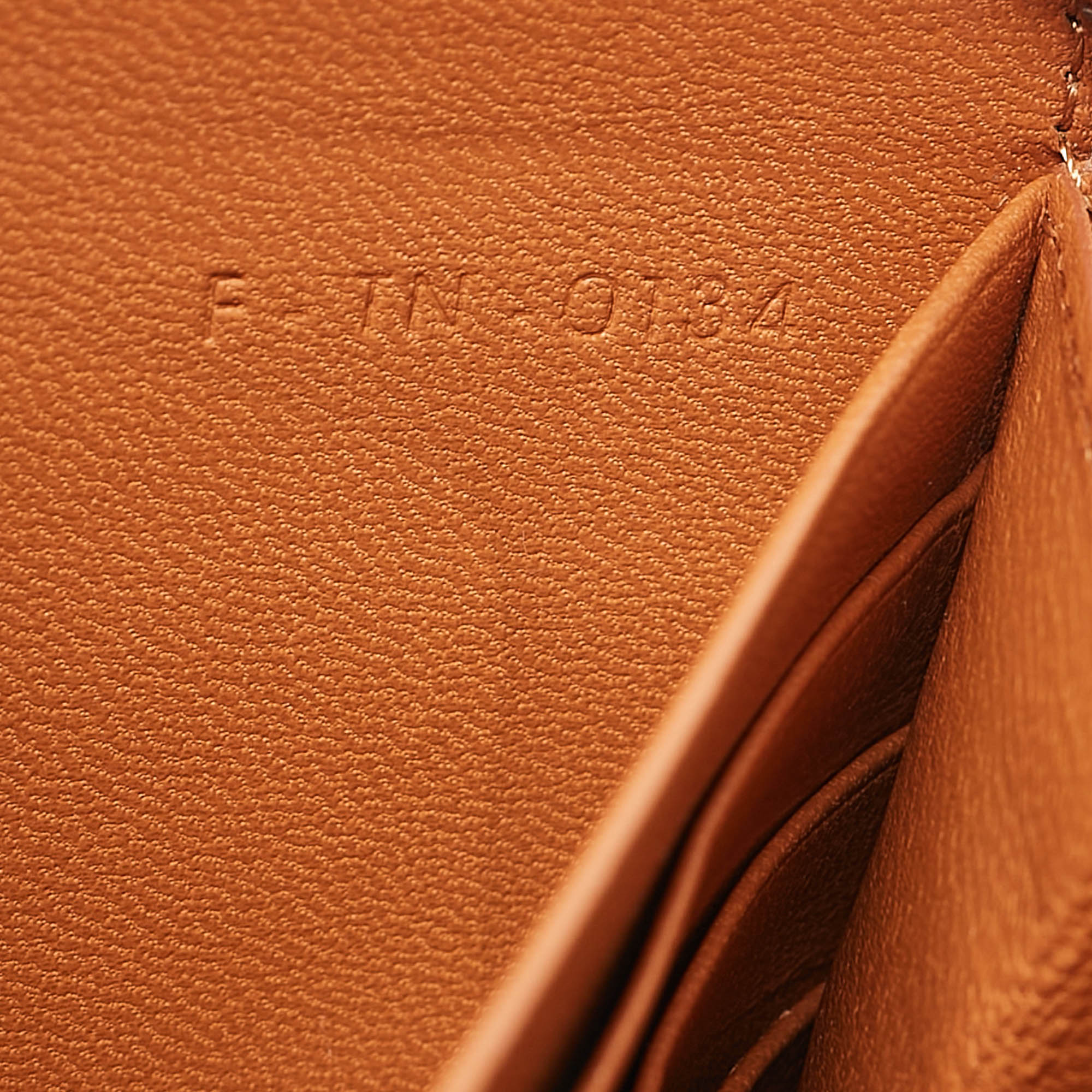 Celine Brown/Tan Leather Colorblock Zip Continental Wallet 