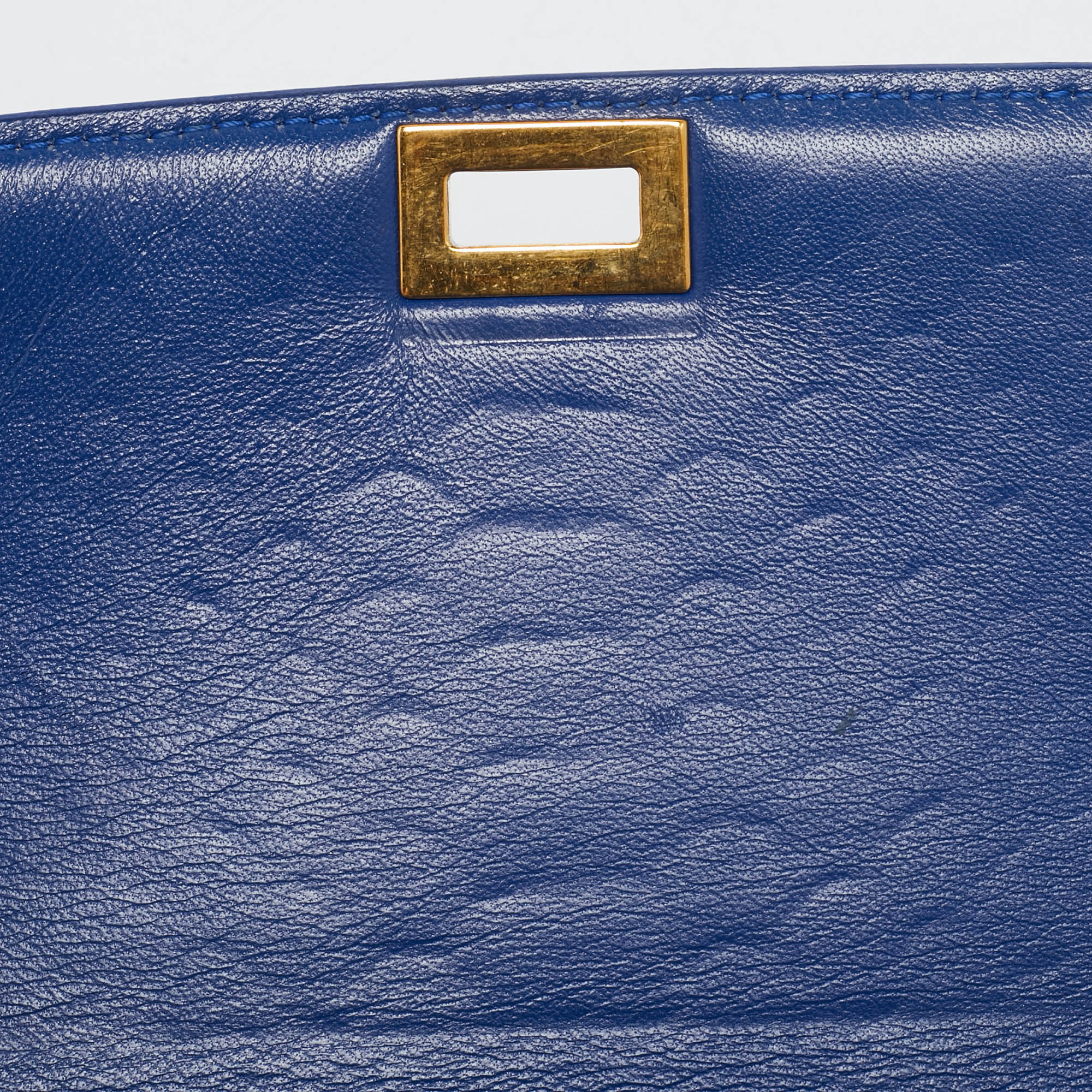 Celine Blue Python Medium Classic Box Shoulder Bag 