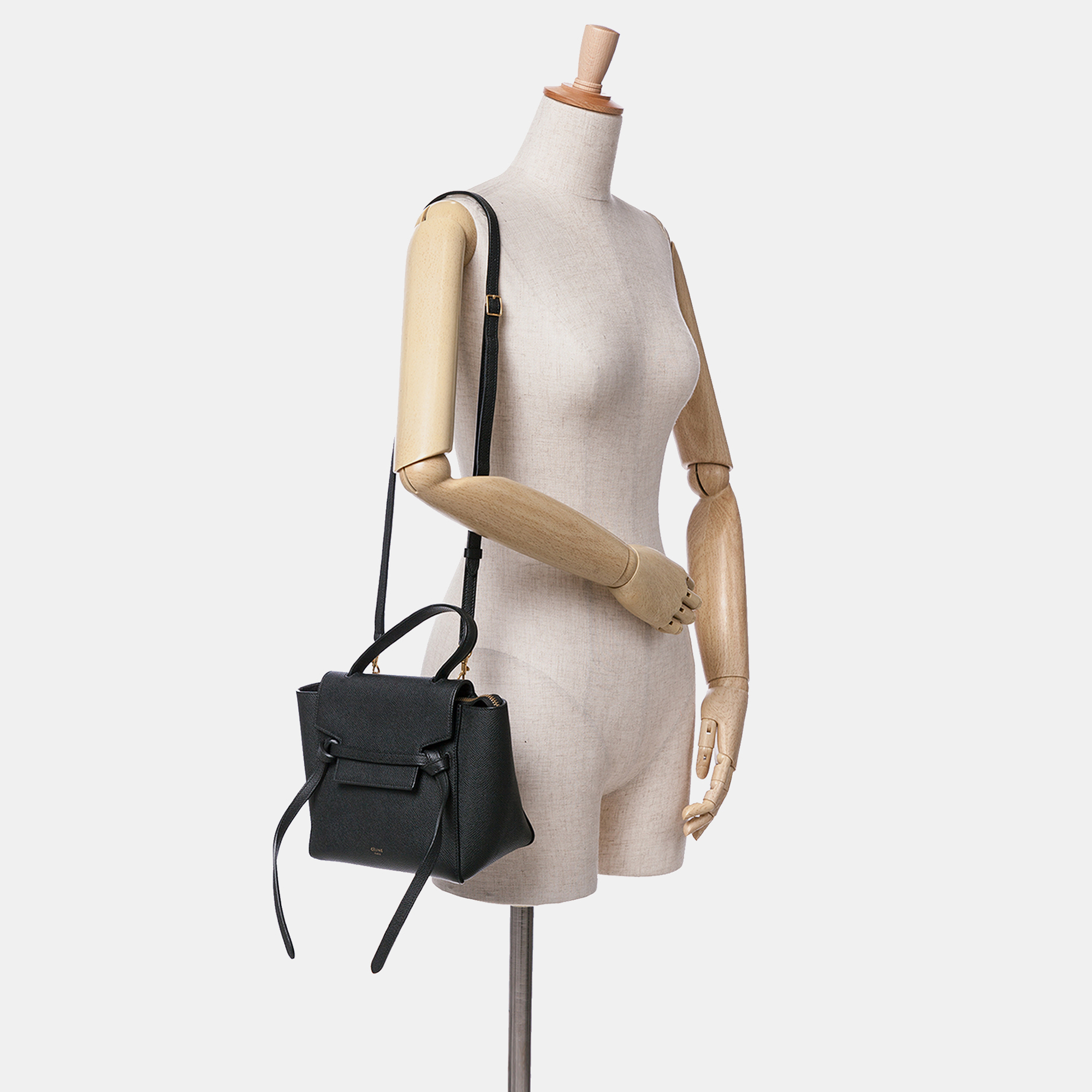 Celine Black Nano Grained Calfskin Belt Bag 
