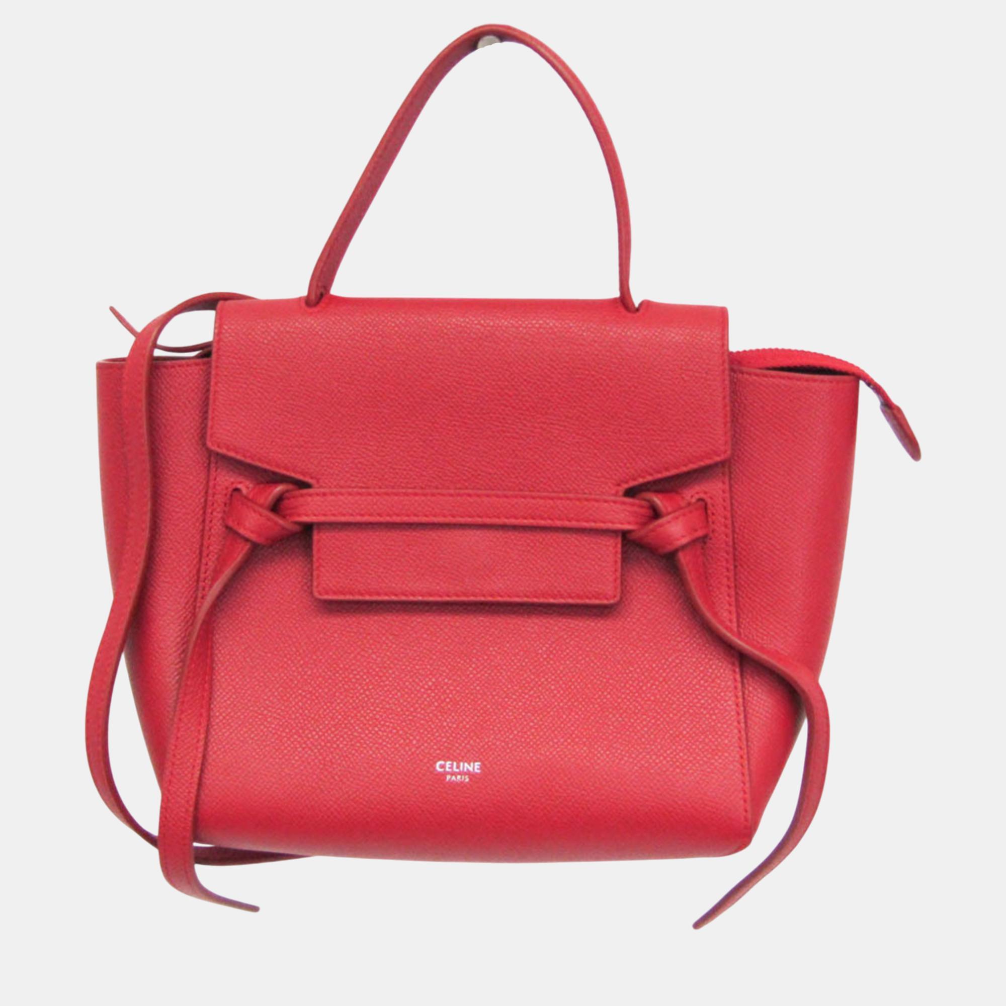 

Celine Red Leather Nano Handbag