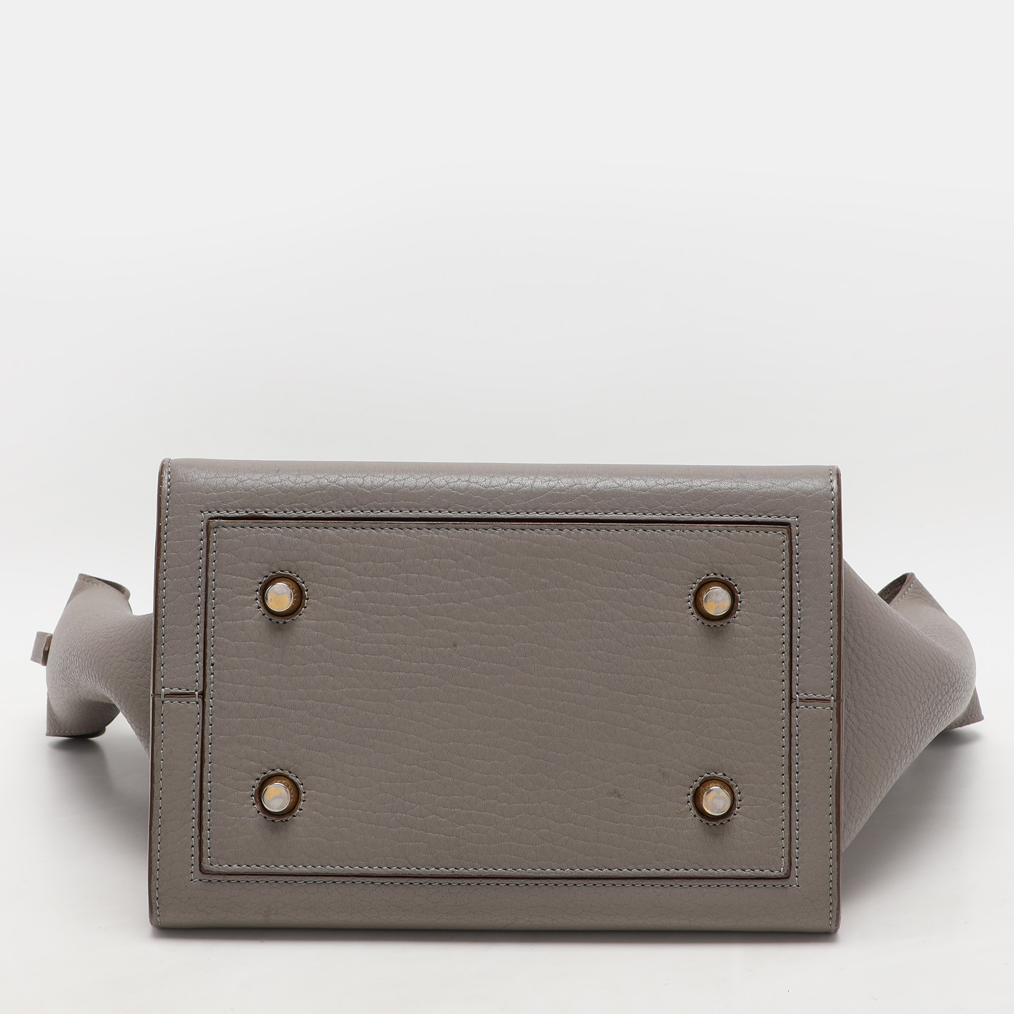 Celine Grey Leather Mini Tie Tote 