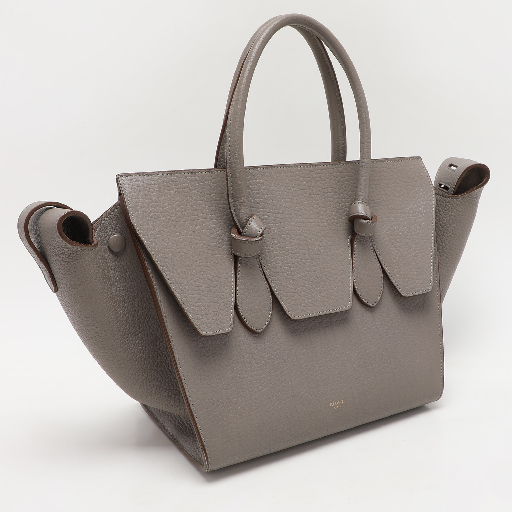 Celine Grey Leather Mini Tie Tote 