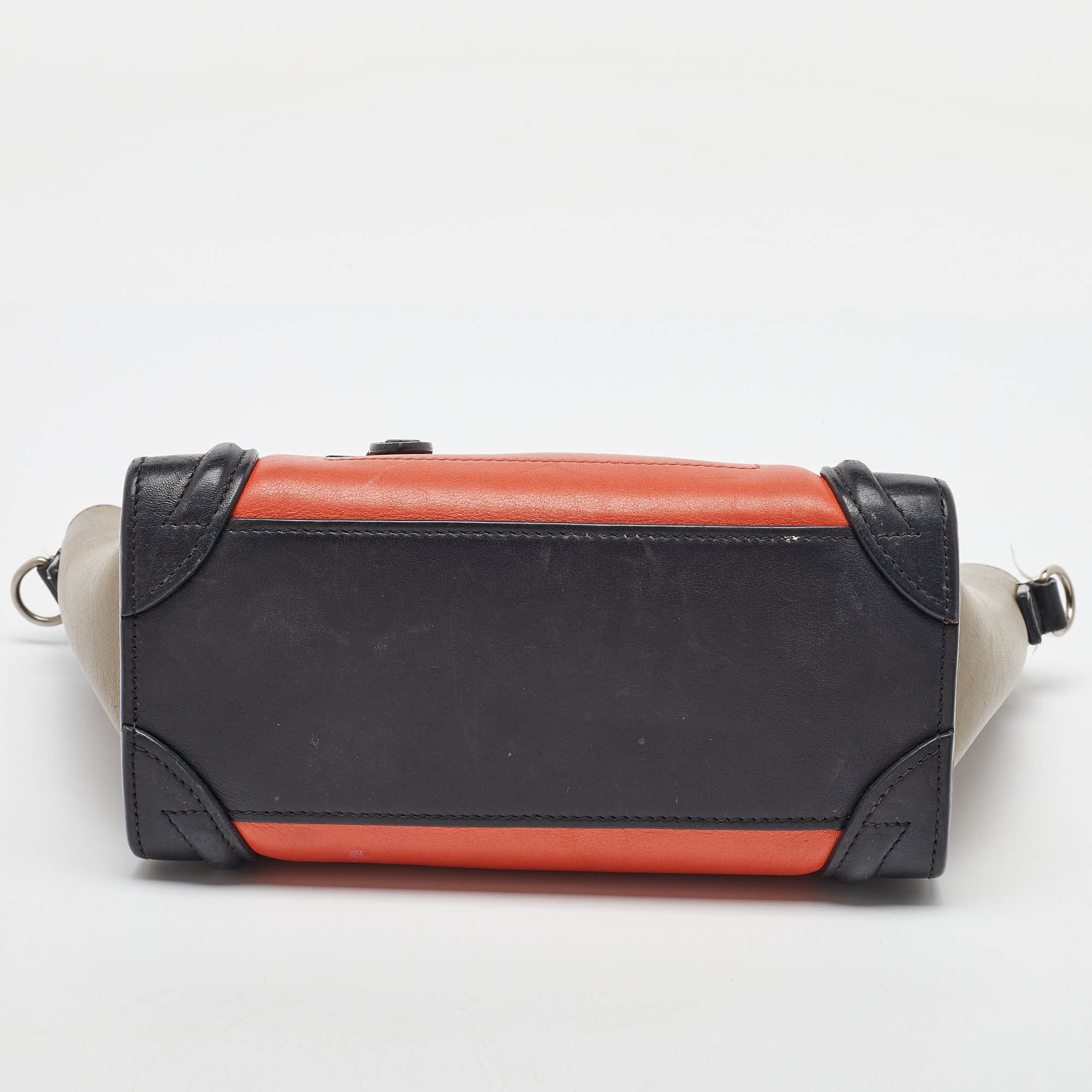 Celine Tricolor Leather Nano Luggage Tote 