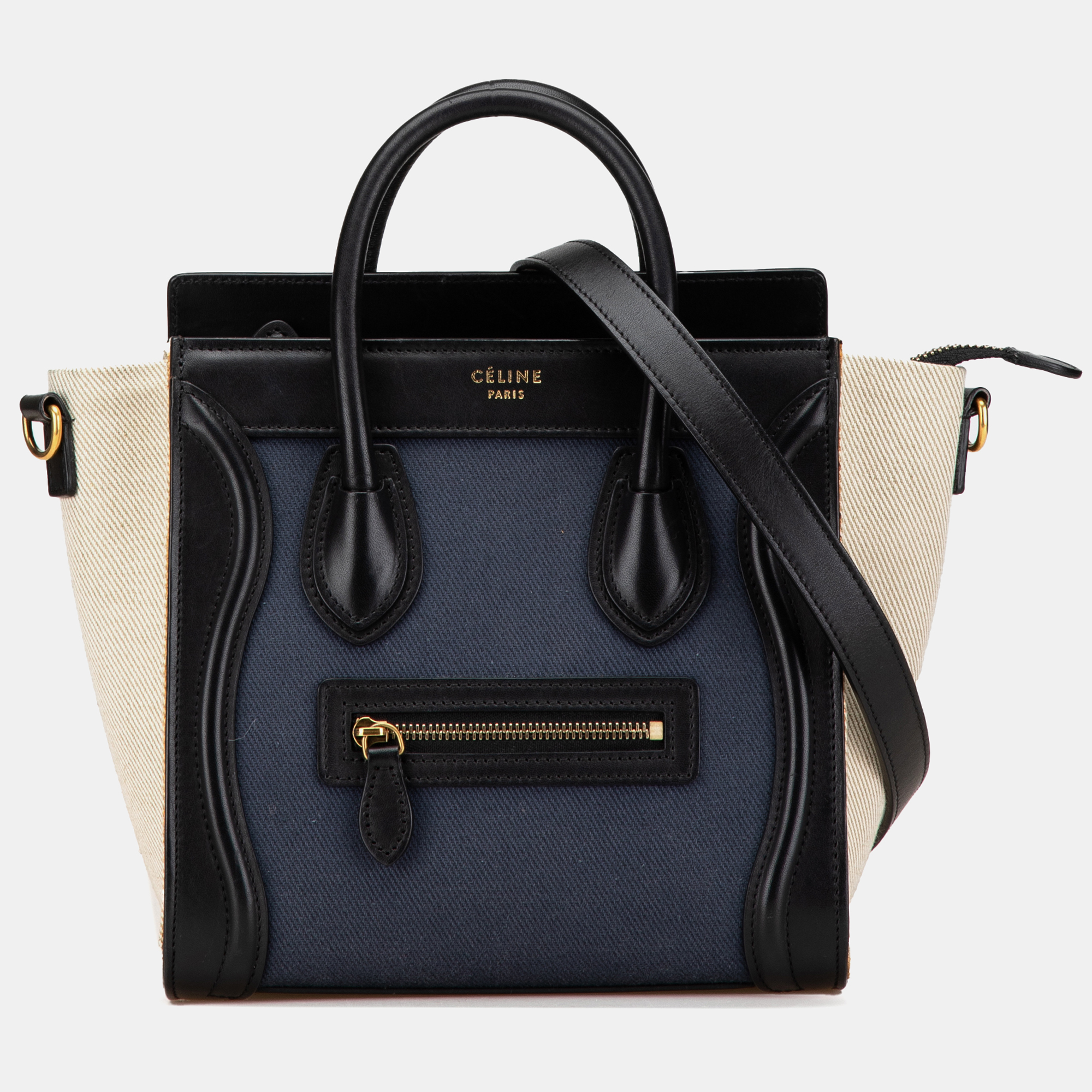 

Celine Blue Canvas Nano Luggage Tote Bag