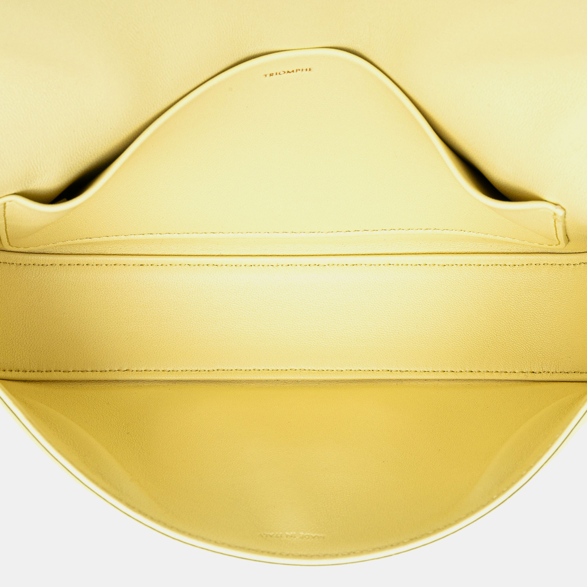 Celine Yellow Leather Triomphe Claude Shoulder Bag 