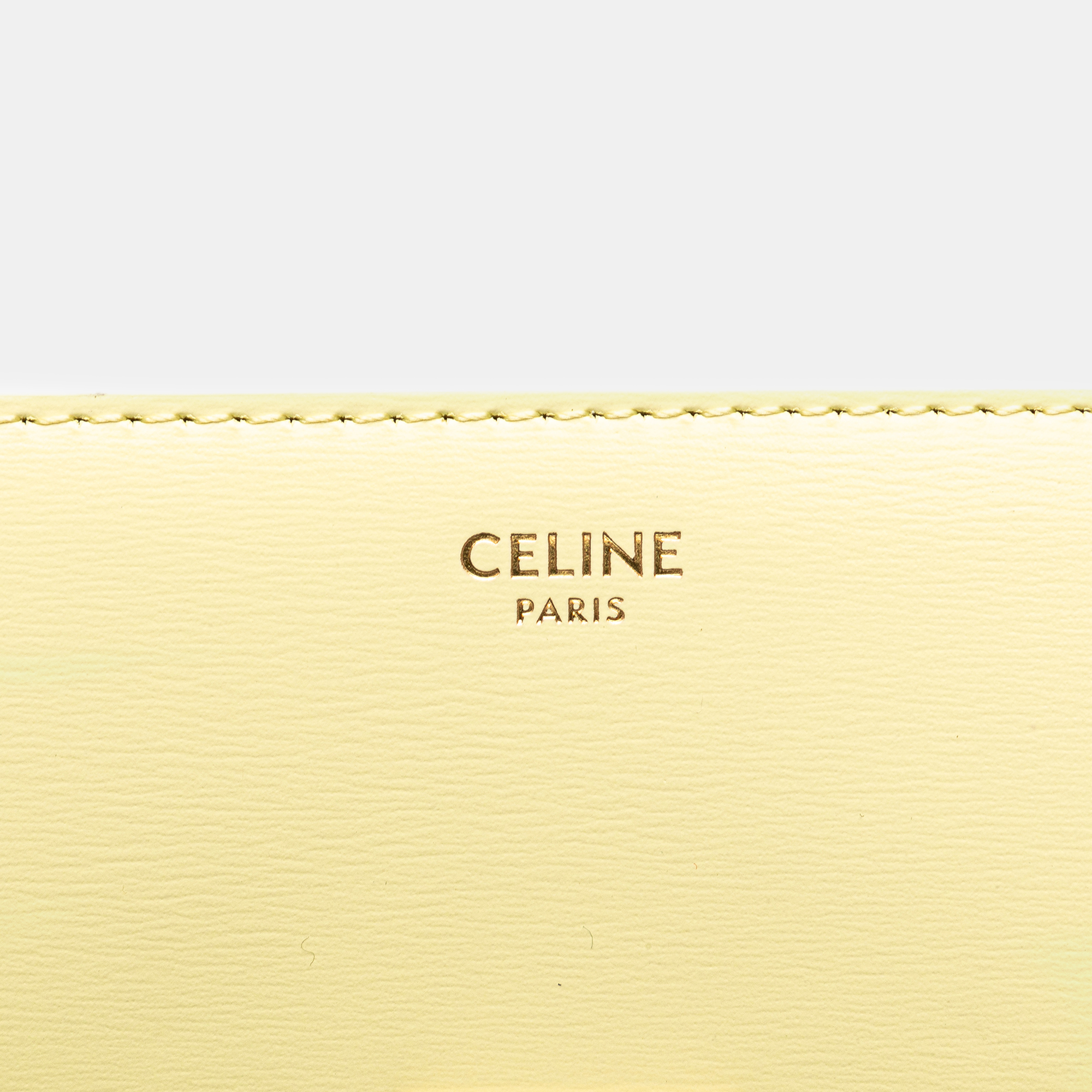Celine Yellow Leather Triomphe Claude Shoulder Bag 