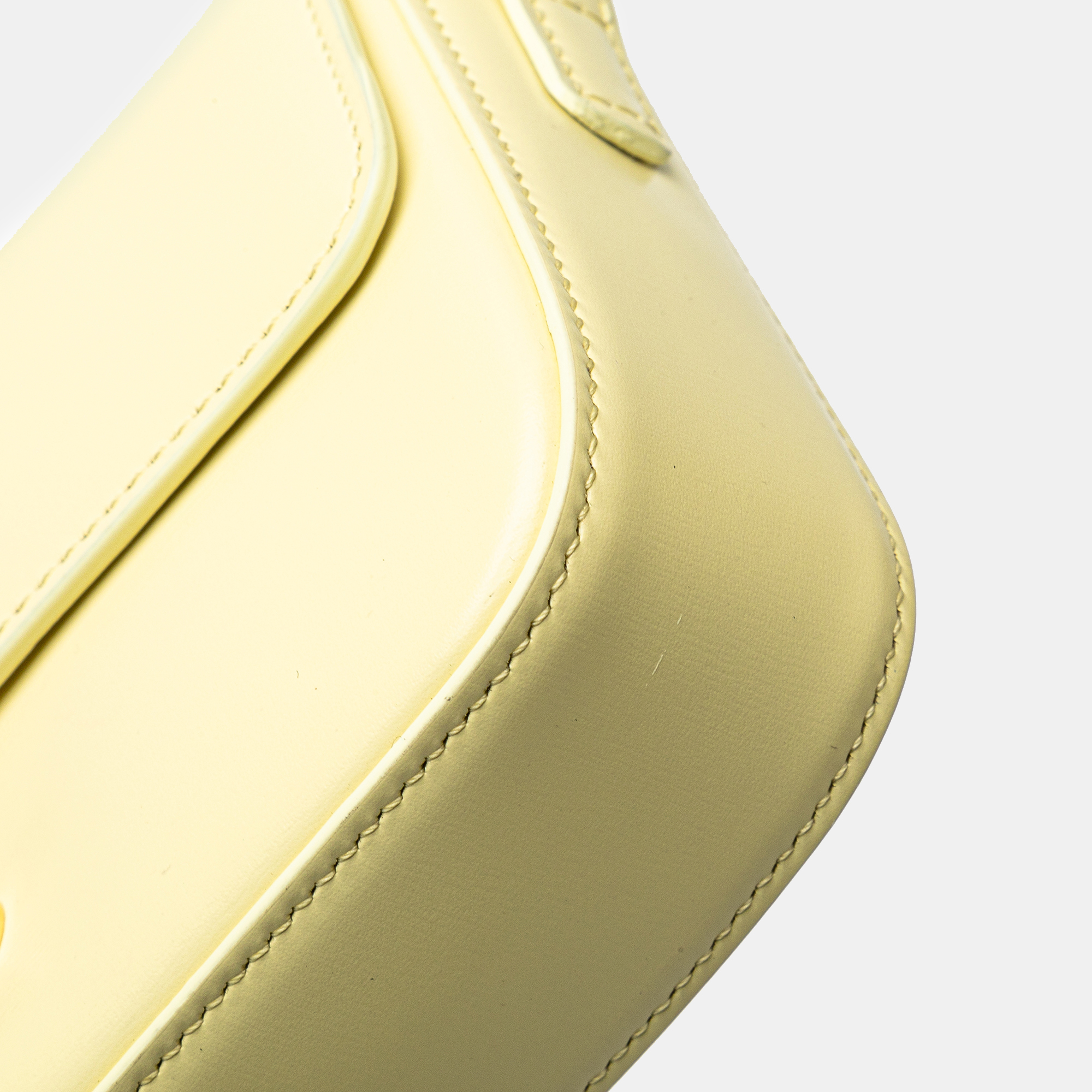 Celine Yellow Leather Triomphe Claude Shoulder Bag 