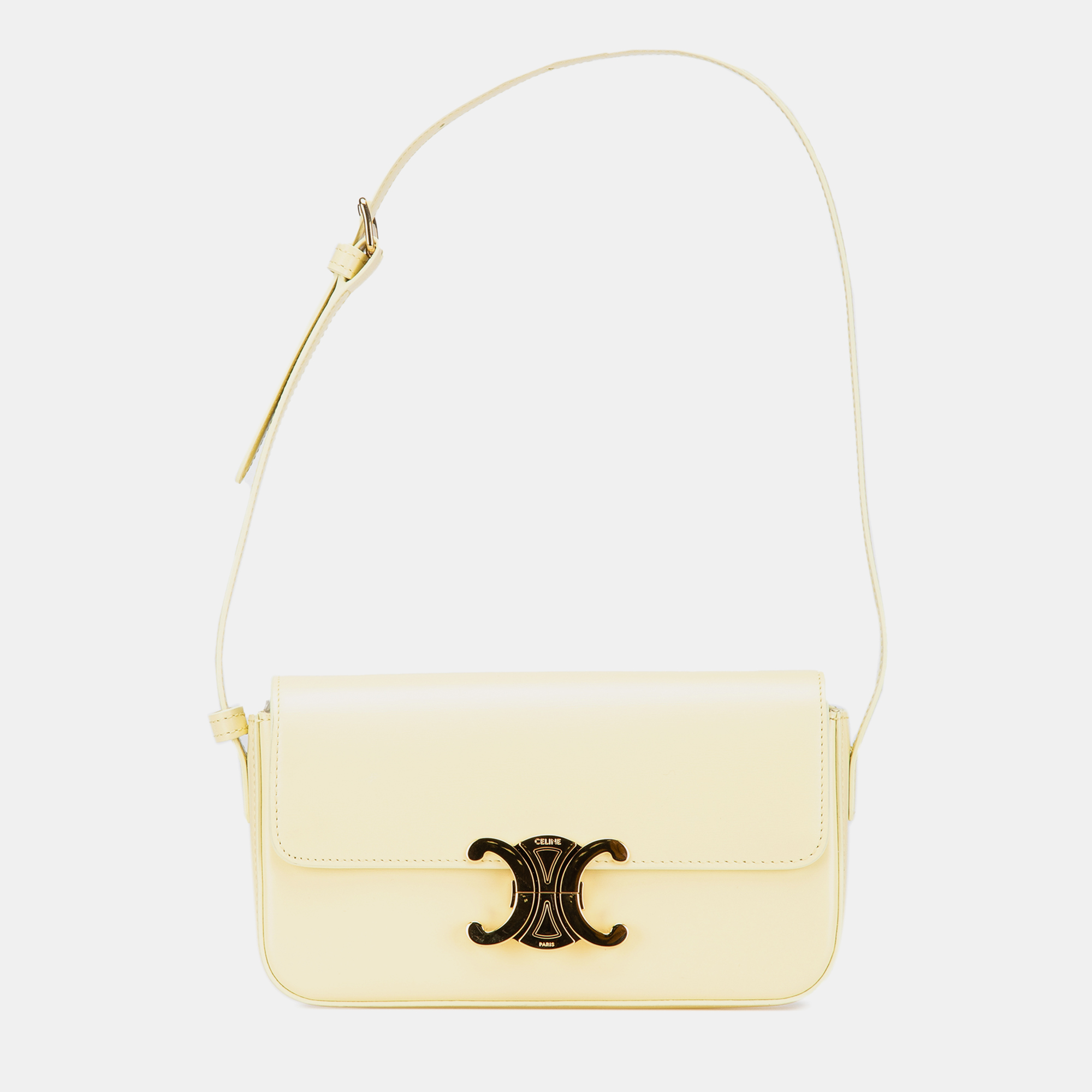 

Celine Yellow Leather Triomphe Claude Shoulder Bag