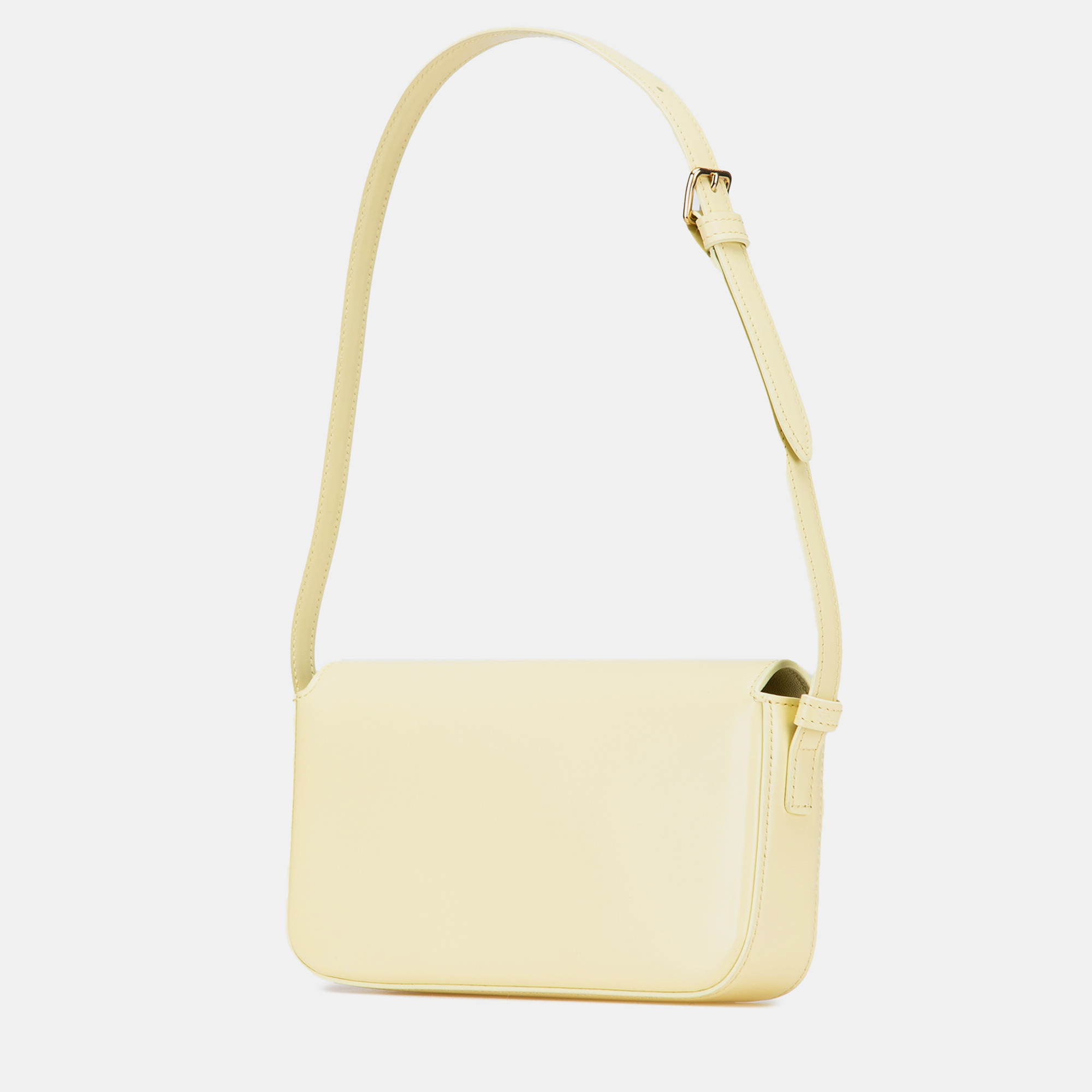 Celine Yellow Leather Triomphe Claude Shoulder Bag 