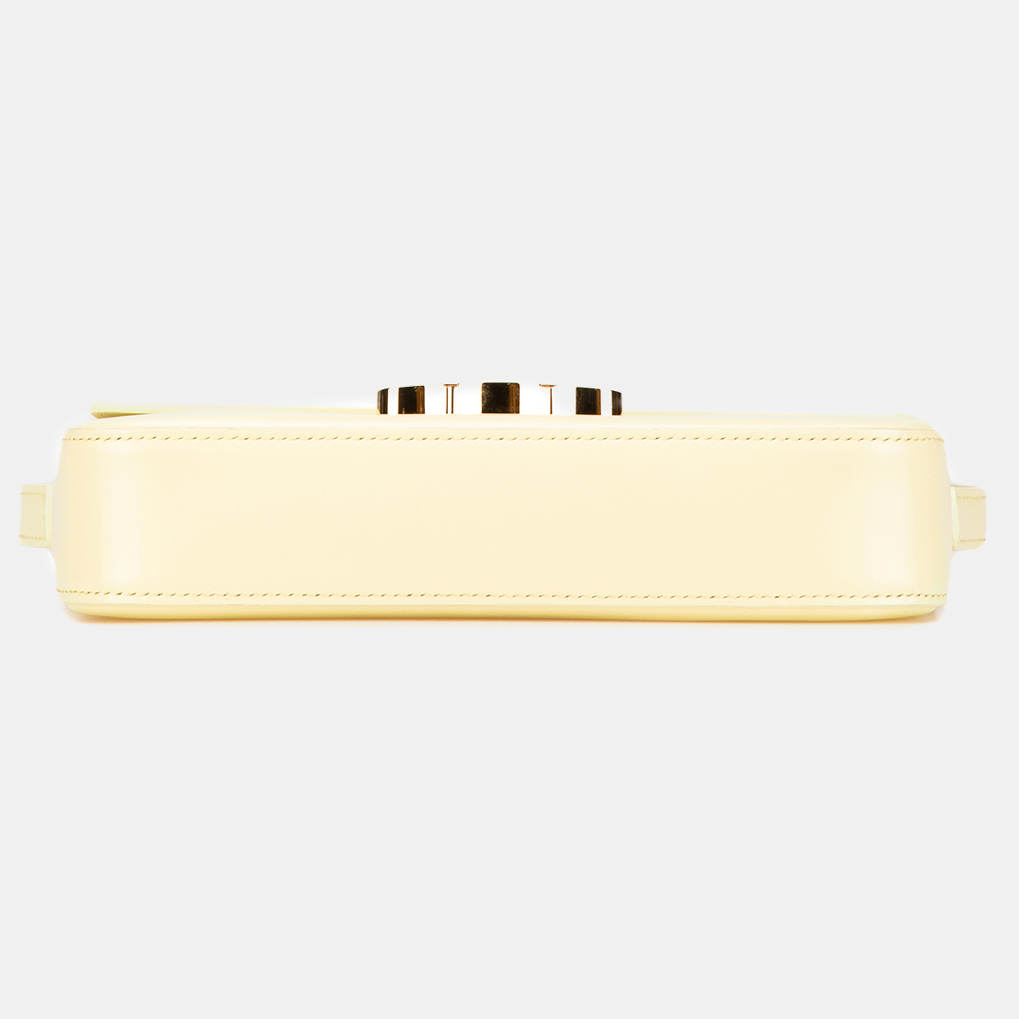 Celine Yellow Leather Triomphe Claude Shoulder Bag 