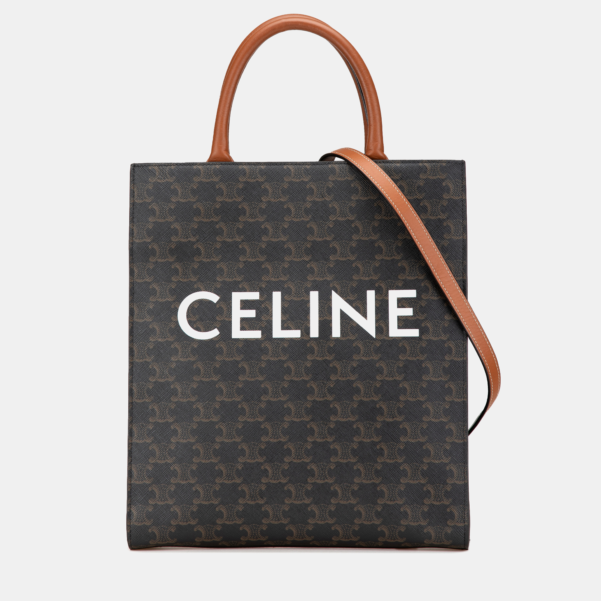 

Celine Brown Small Triomphe Coated Canvas Vertical Cabas