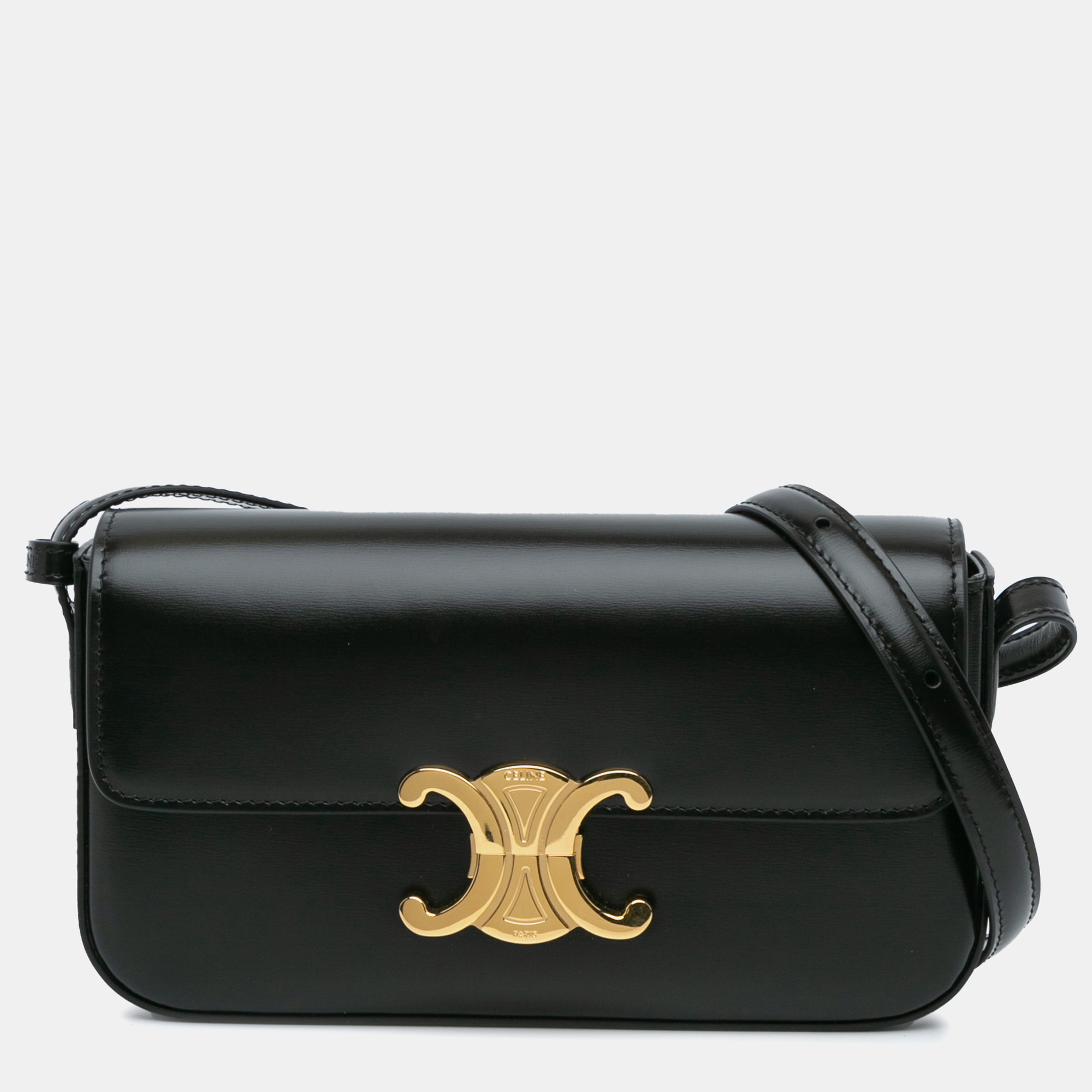 

Celine Black Leather Triomphe Claude Shoulder Bag