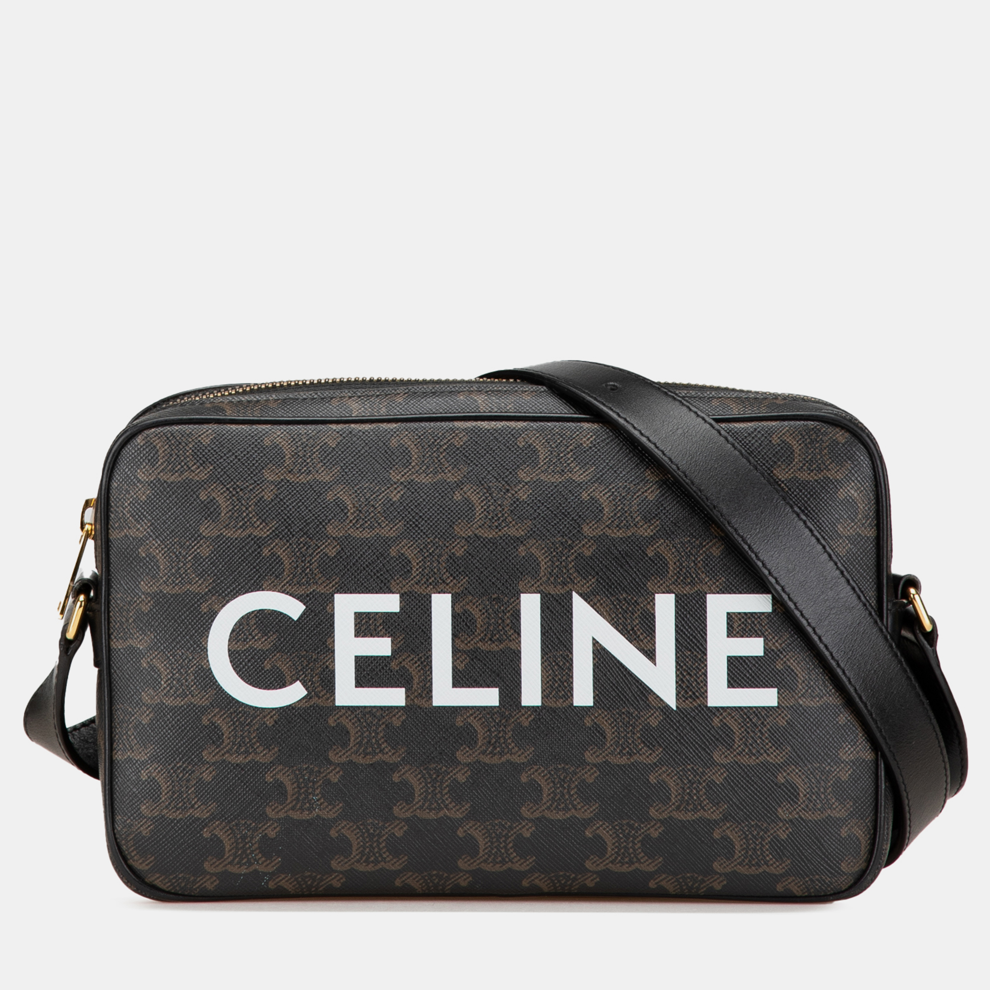 

Celine Brown Triomphe Coated Canvas Logo Crossbody