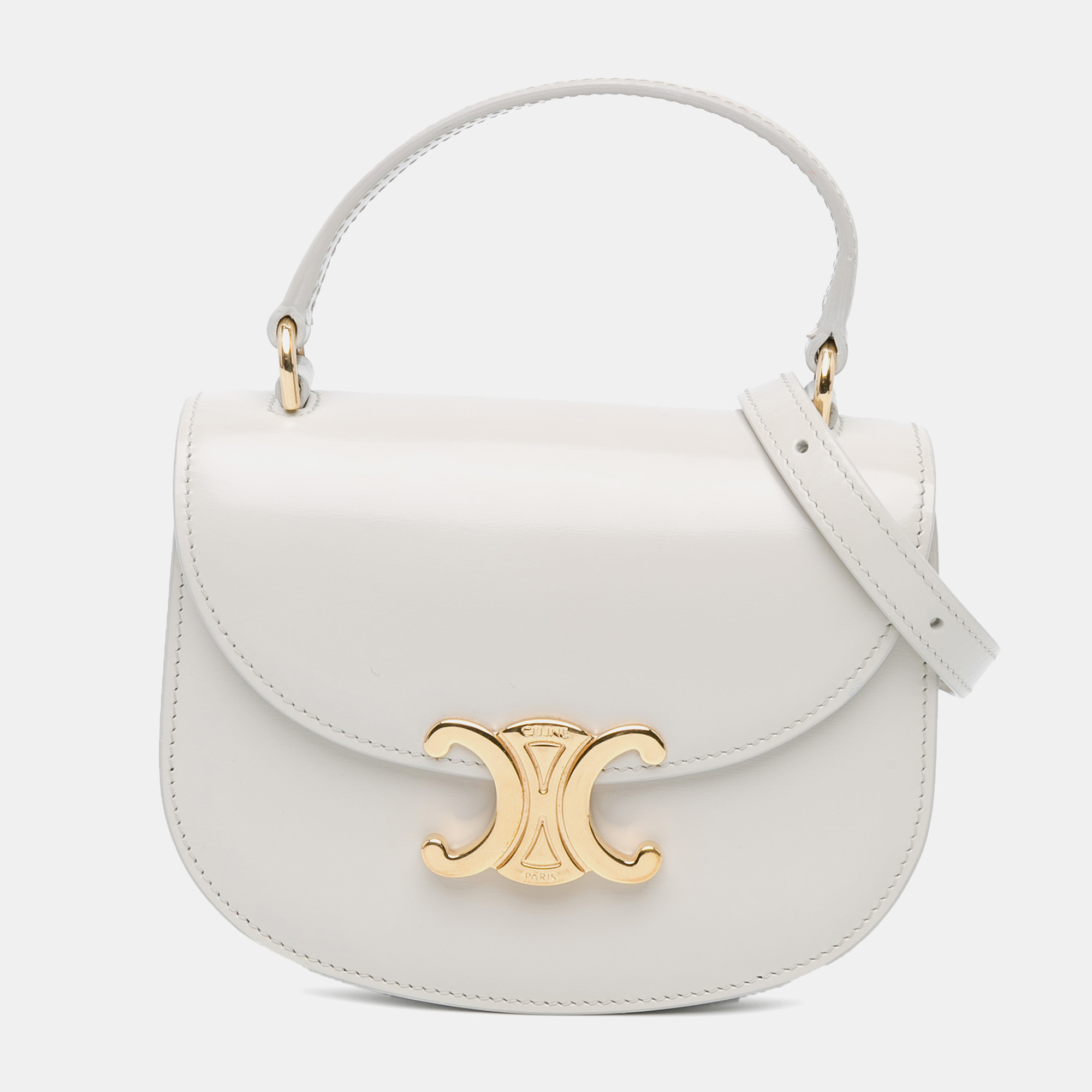 

Celine White Mini Patent Besace Clea Satchel