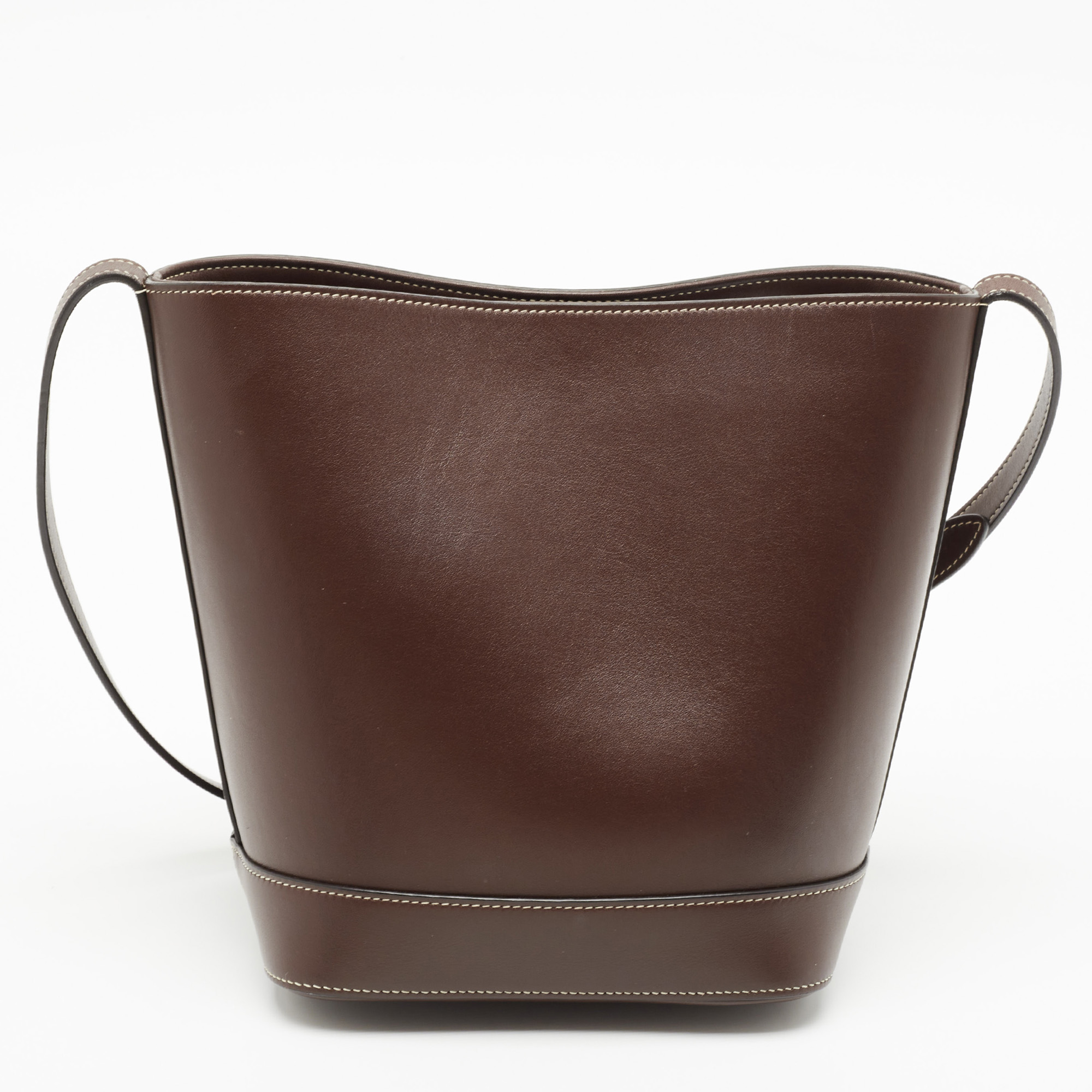 Celine Dark Brown Leather Small Triomphe Bucket Bag 