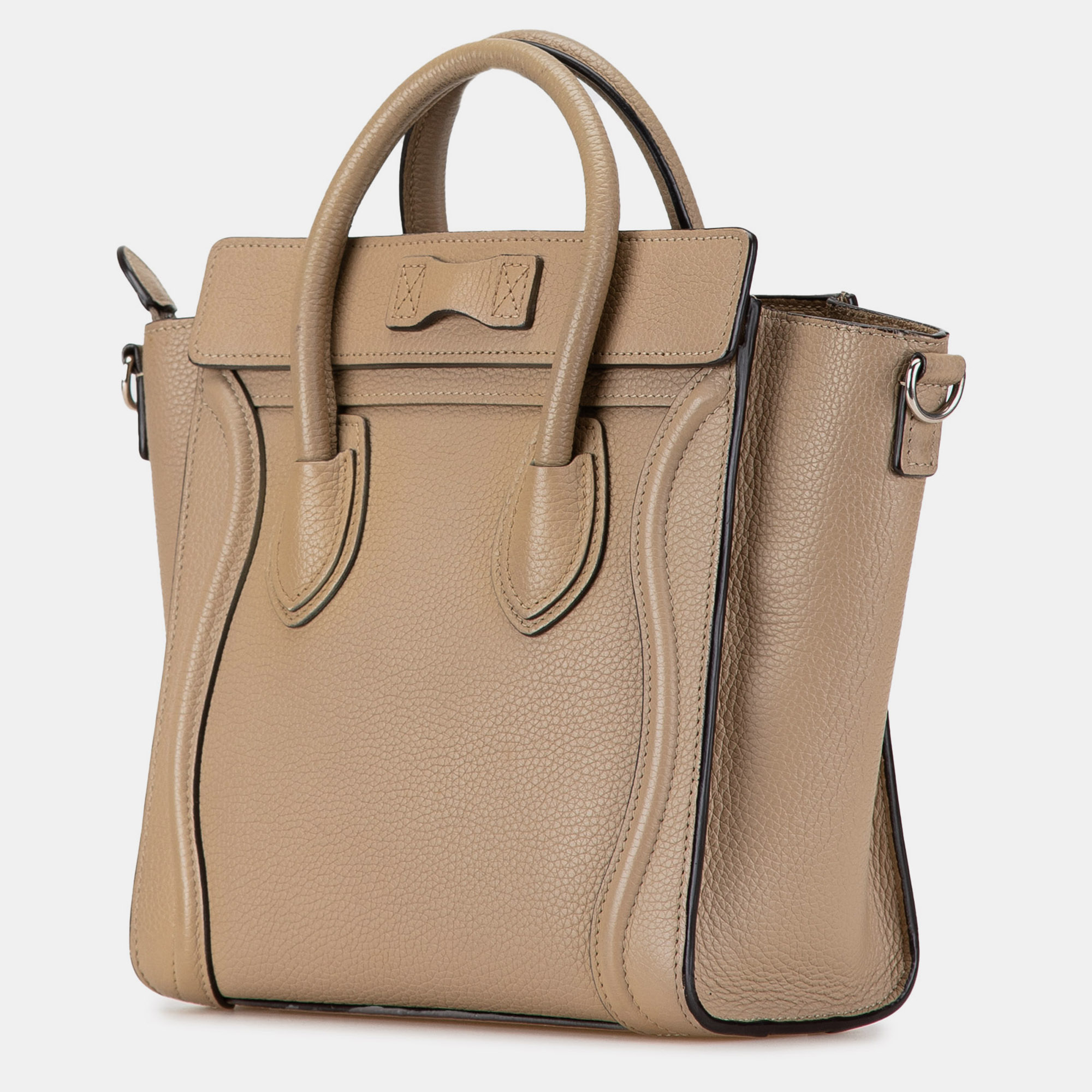 Celine Brown Nano Leather Luggage Tote 