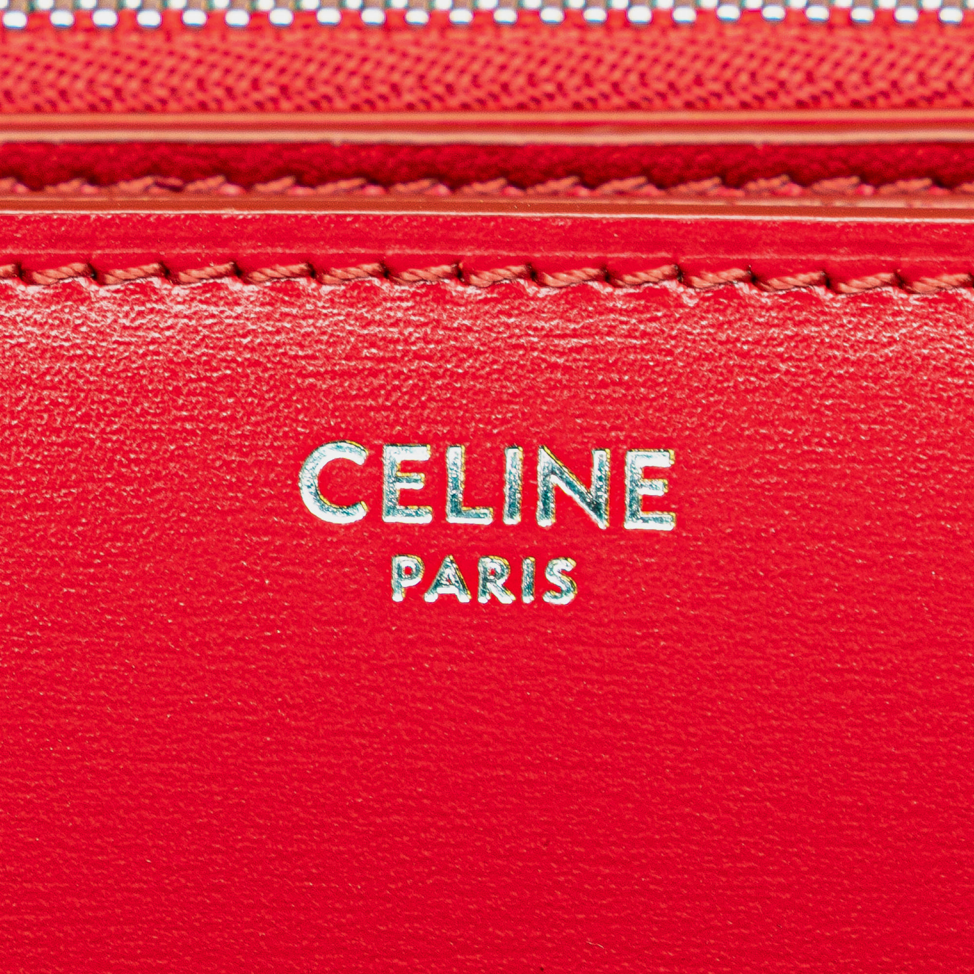 Celine Red Medium Calfskin Classic Box 