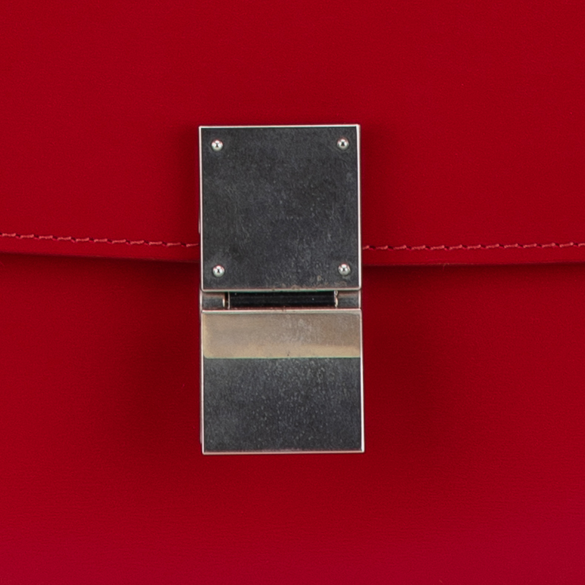 Celine Red Medium Calfskin Classic Box 