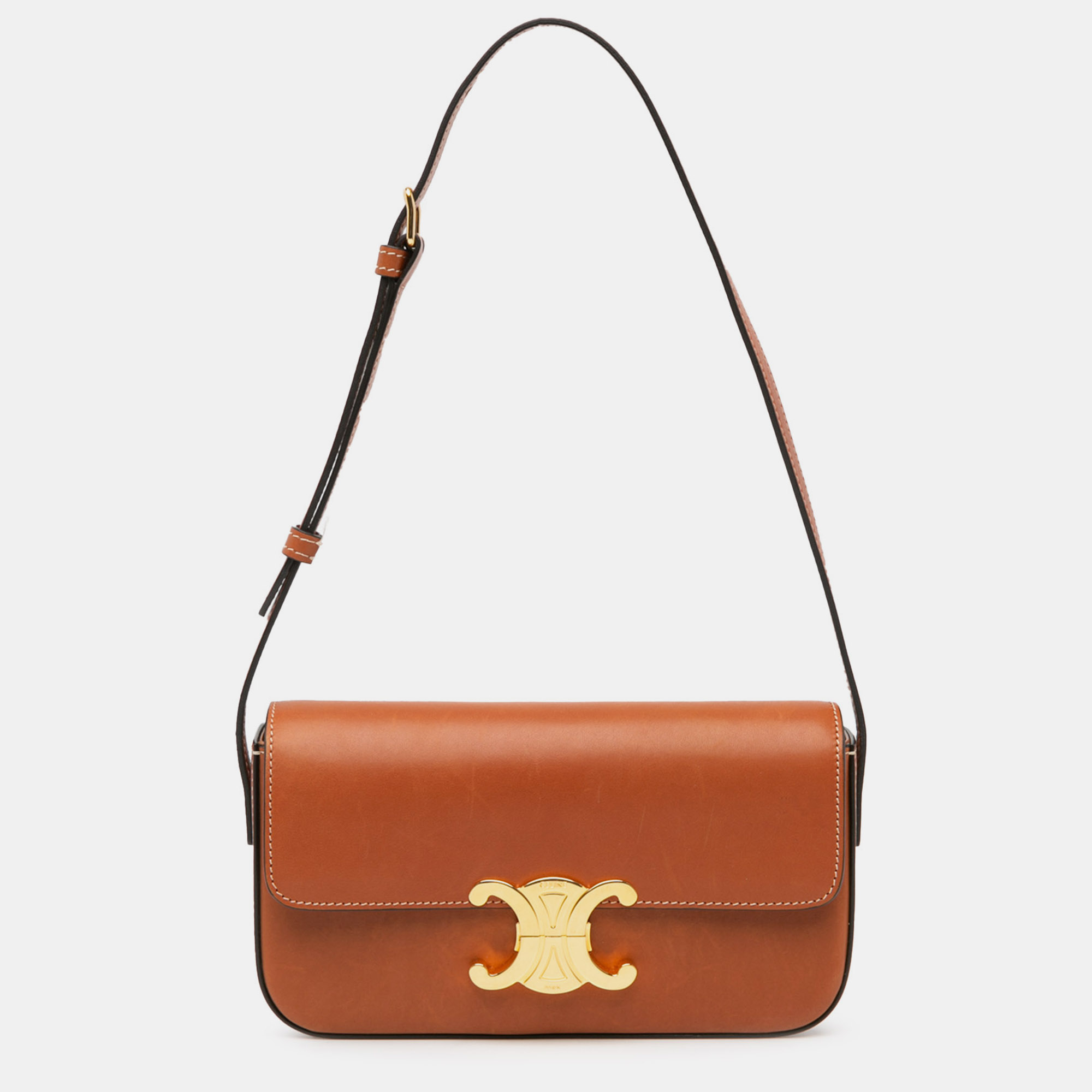 

Celine Brown Leather Triomphe Claude Shoulder Bag