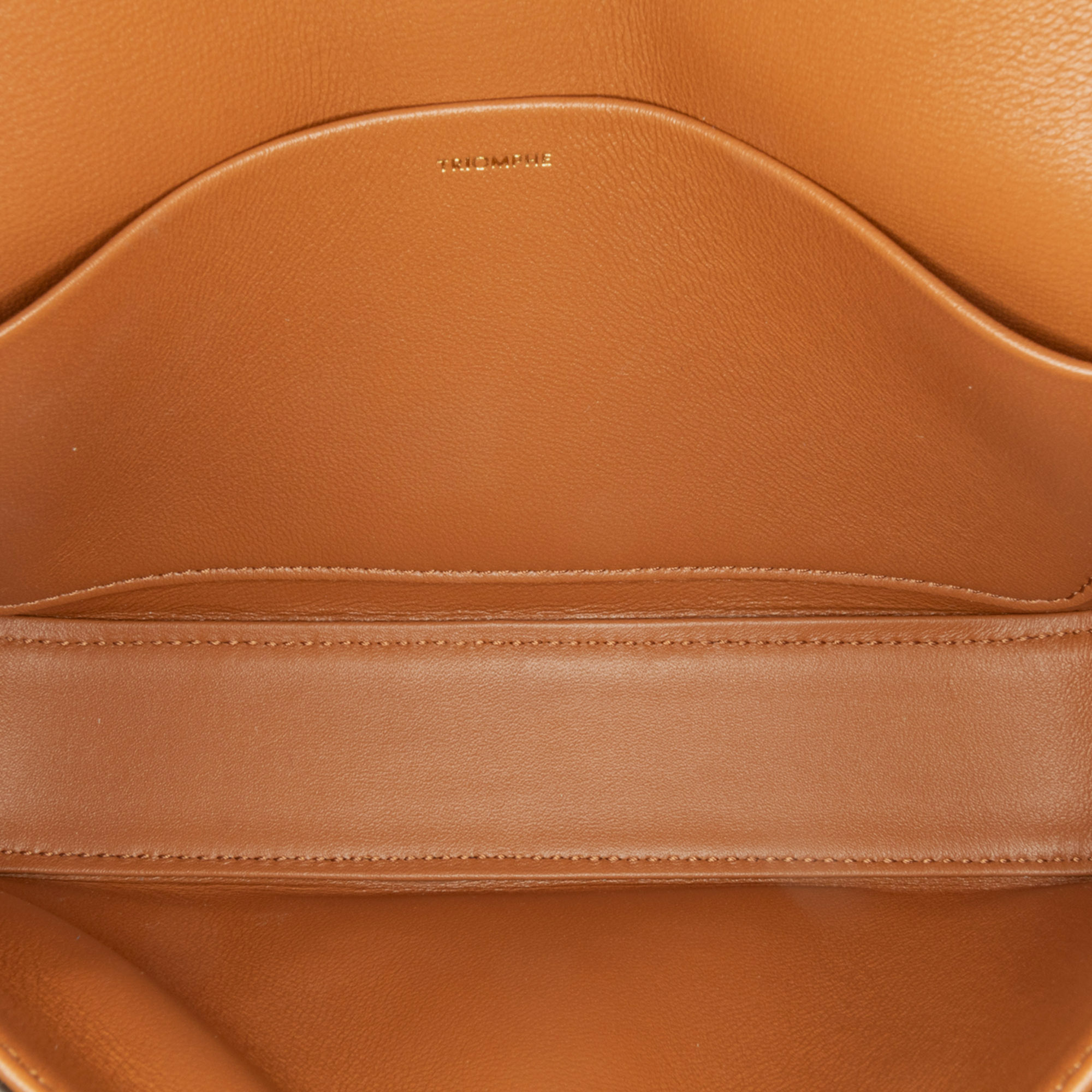 Celine Brown Leather Triomphe Claude Shoulder Bag 
