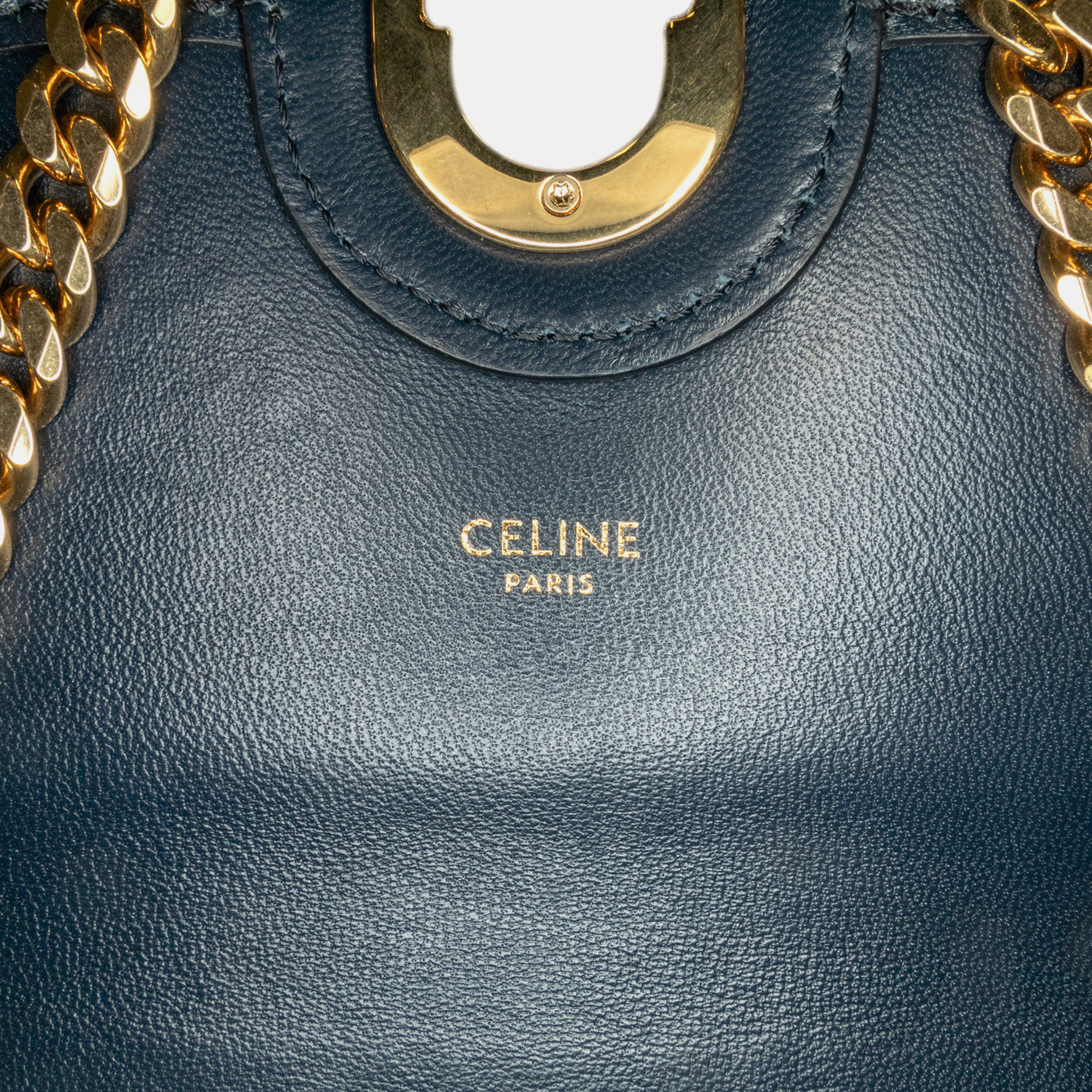 Celine Brown Canvas Sulky Clutch With Chain 