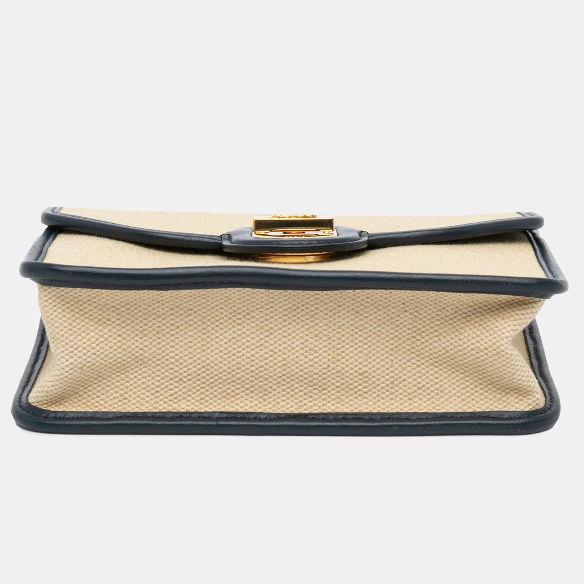 Celine Brown Canvas Sulky Clutch With Chain 