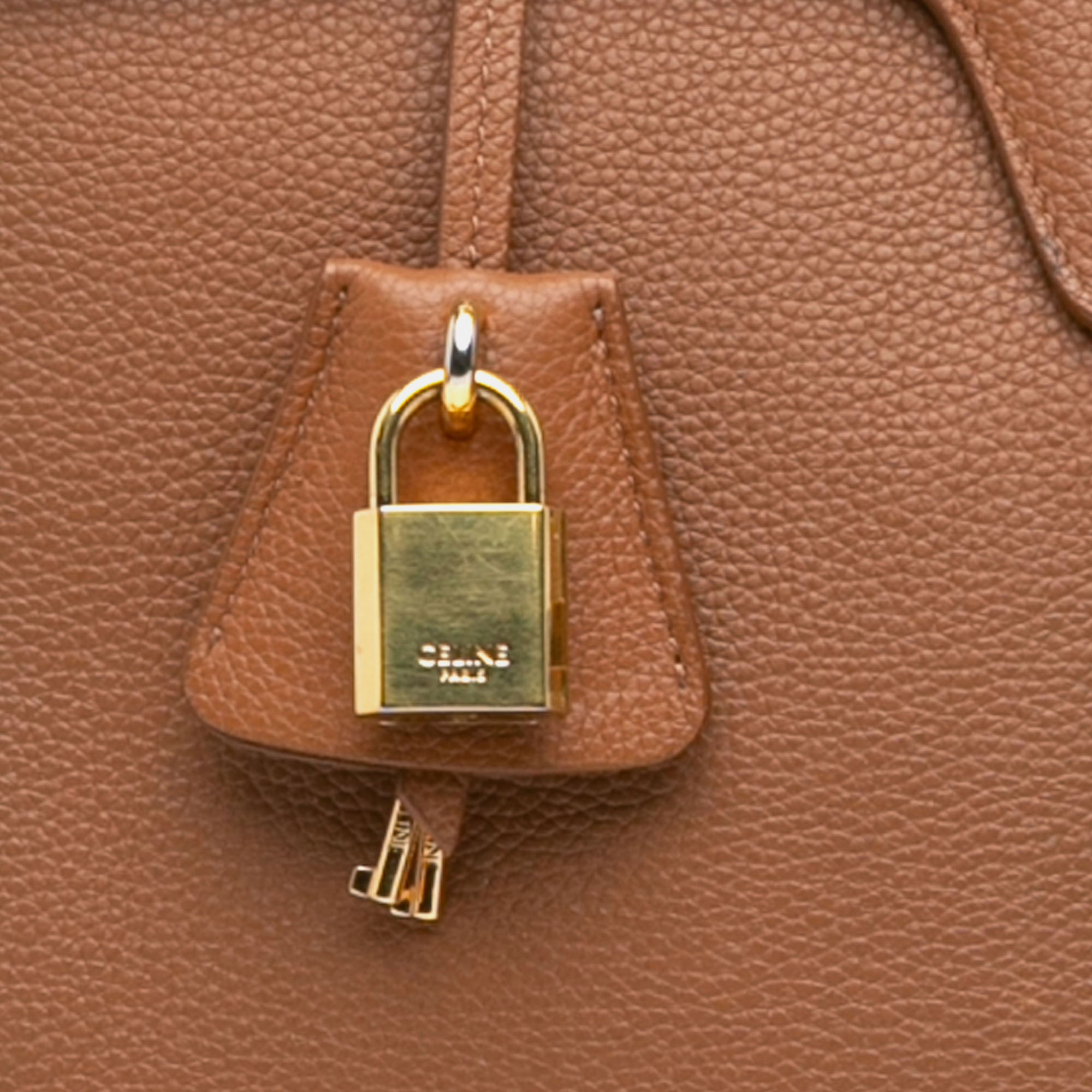 Celine Brown Medium Leather 16 Satchel Bag 