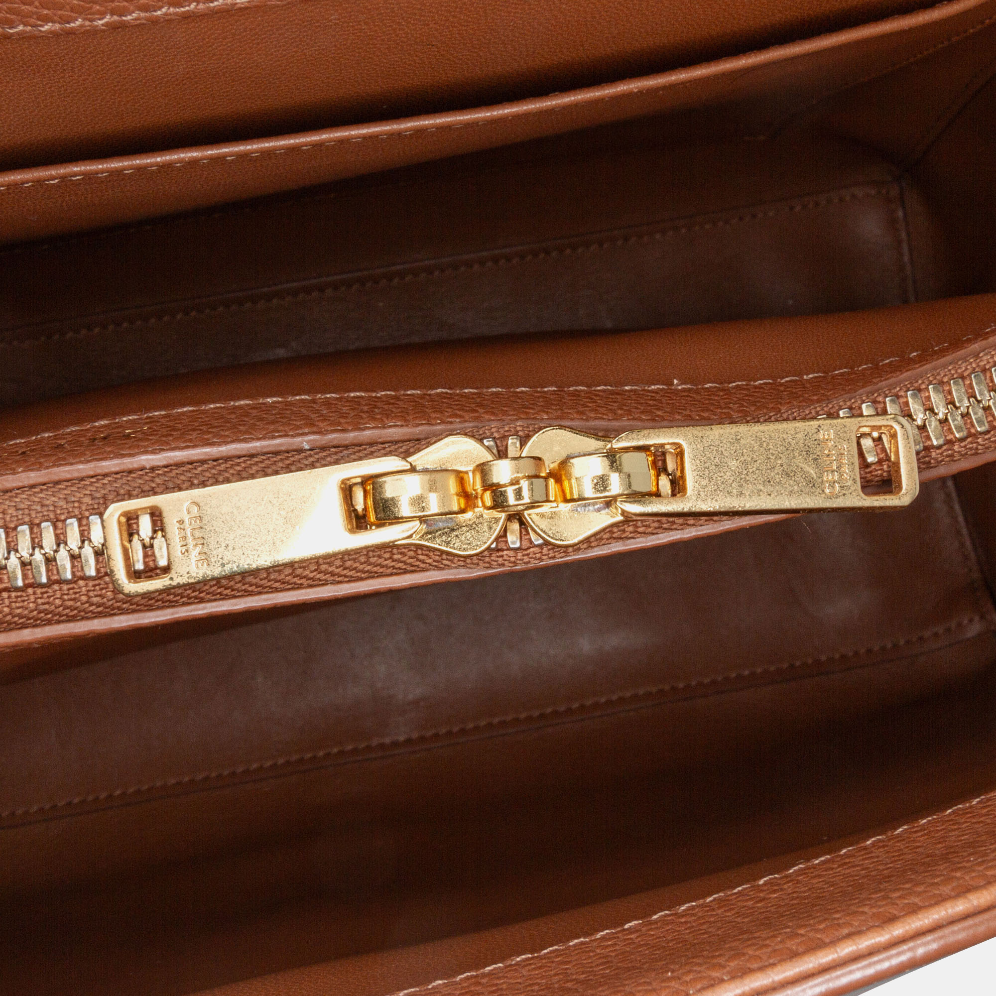 Celine Brown Medium Leather 16 Satchel Bag 