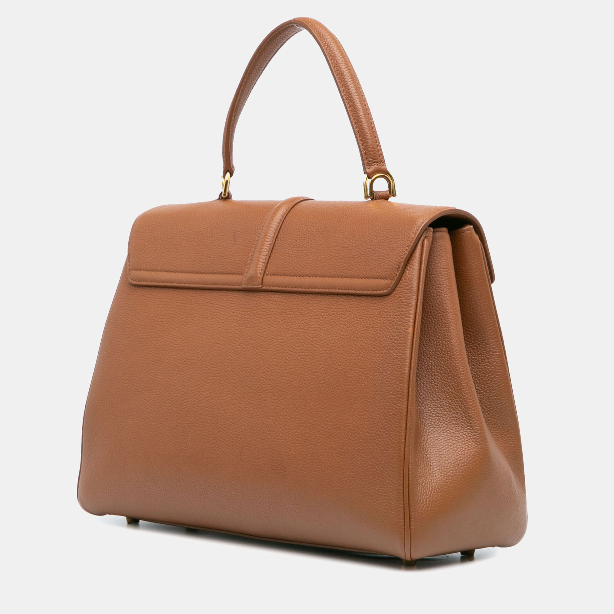 Celine Brown Medium Leather 16 Satchel Bag 