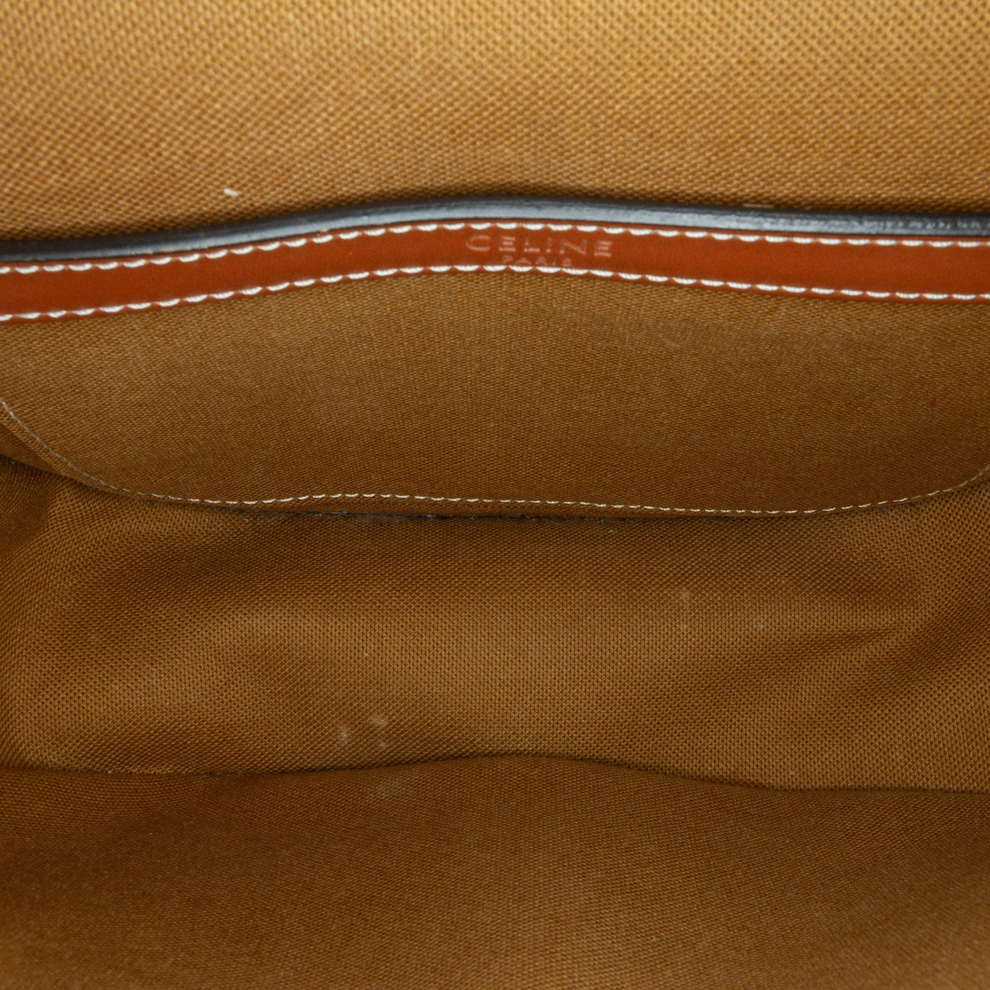 Celine Brown Medium Triomphe Coated Canvas Folco Crossbody Bag 