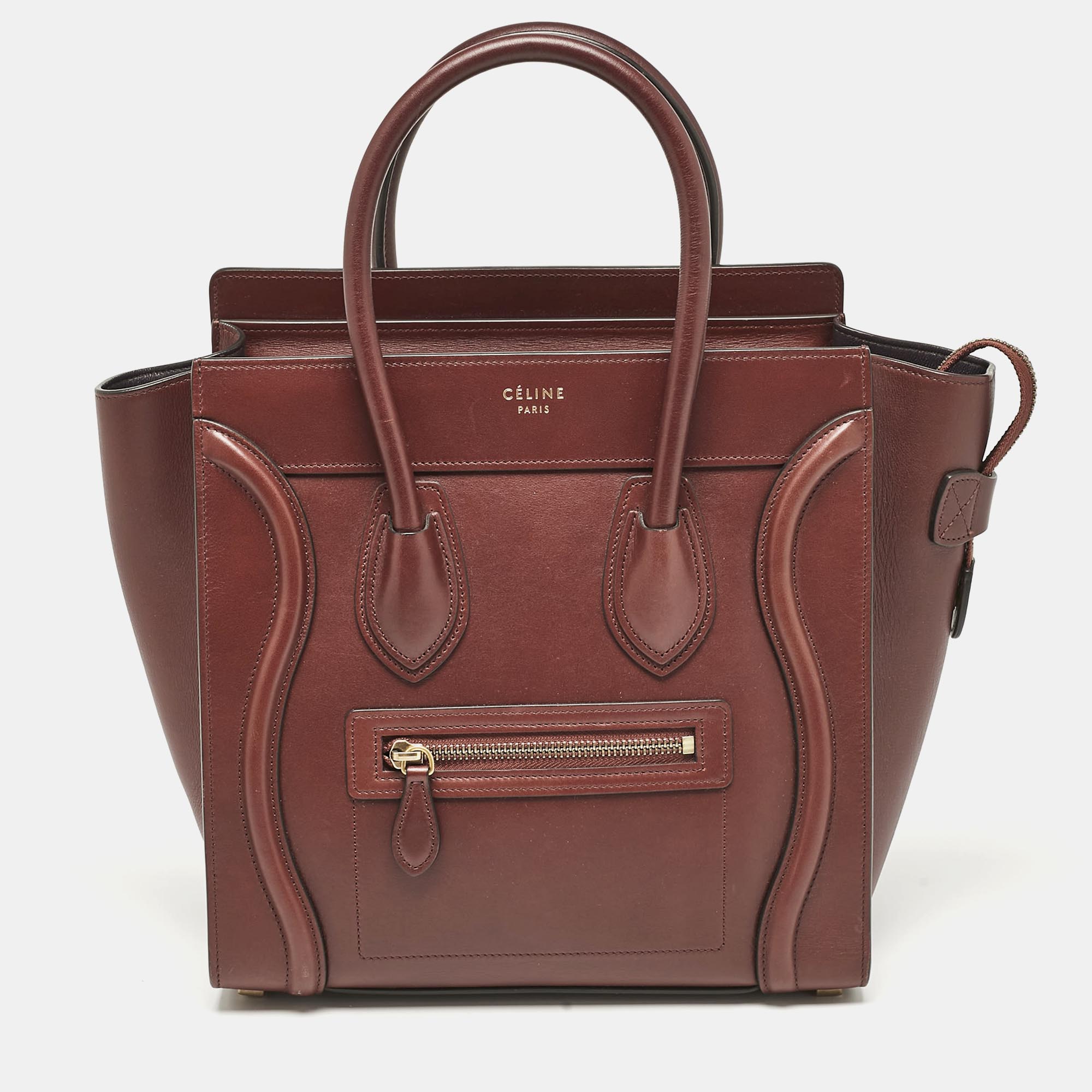 

Celine Brown Leather Micro Luggage Tote