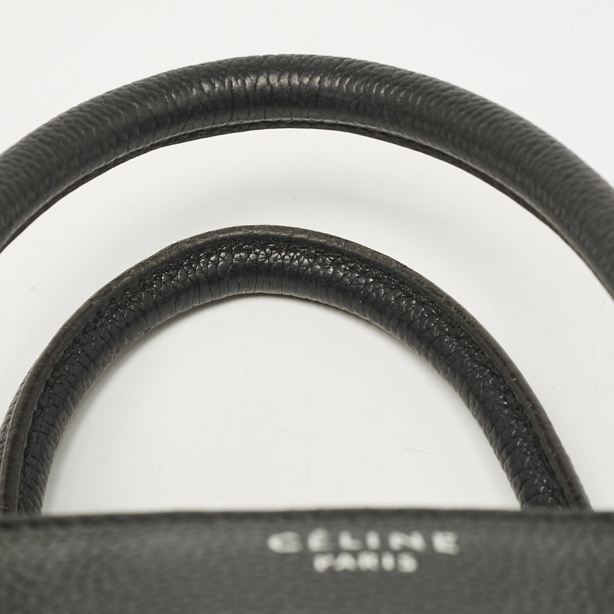 Celine Black Leather Micro Luggage Tote 