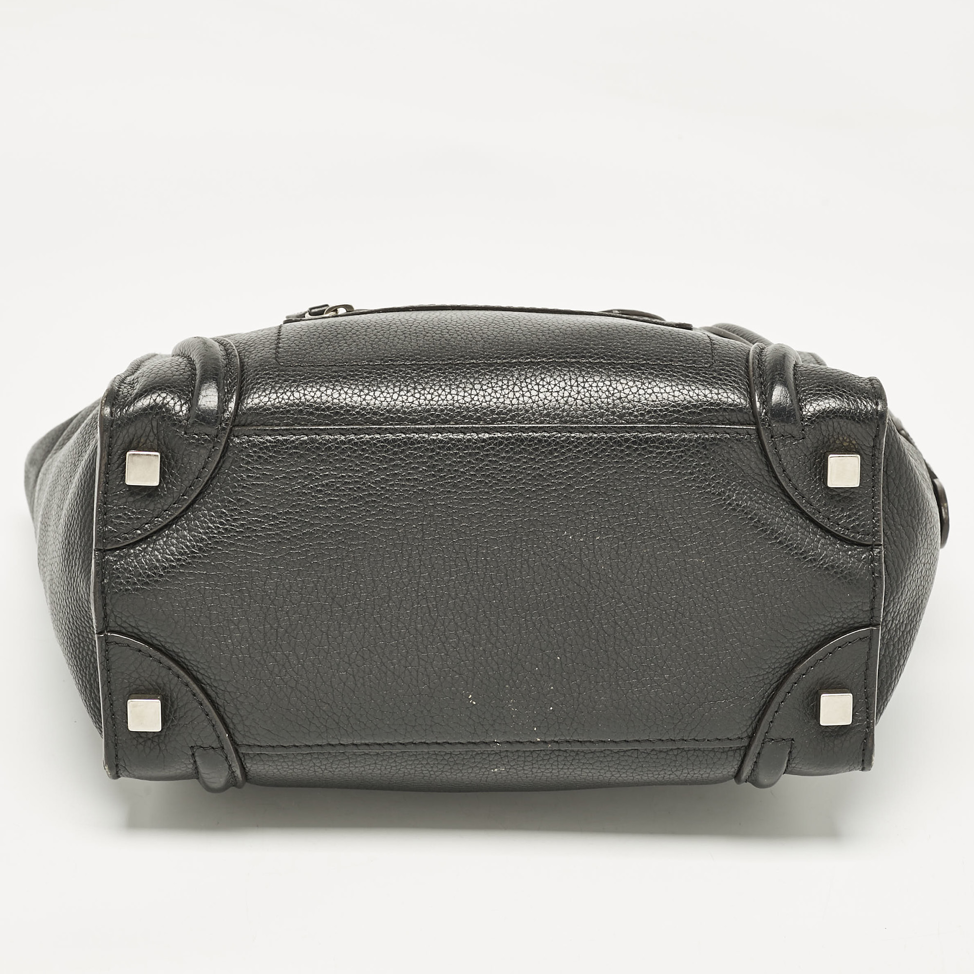 Celine Black Leather Micro Luggage Tote 