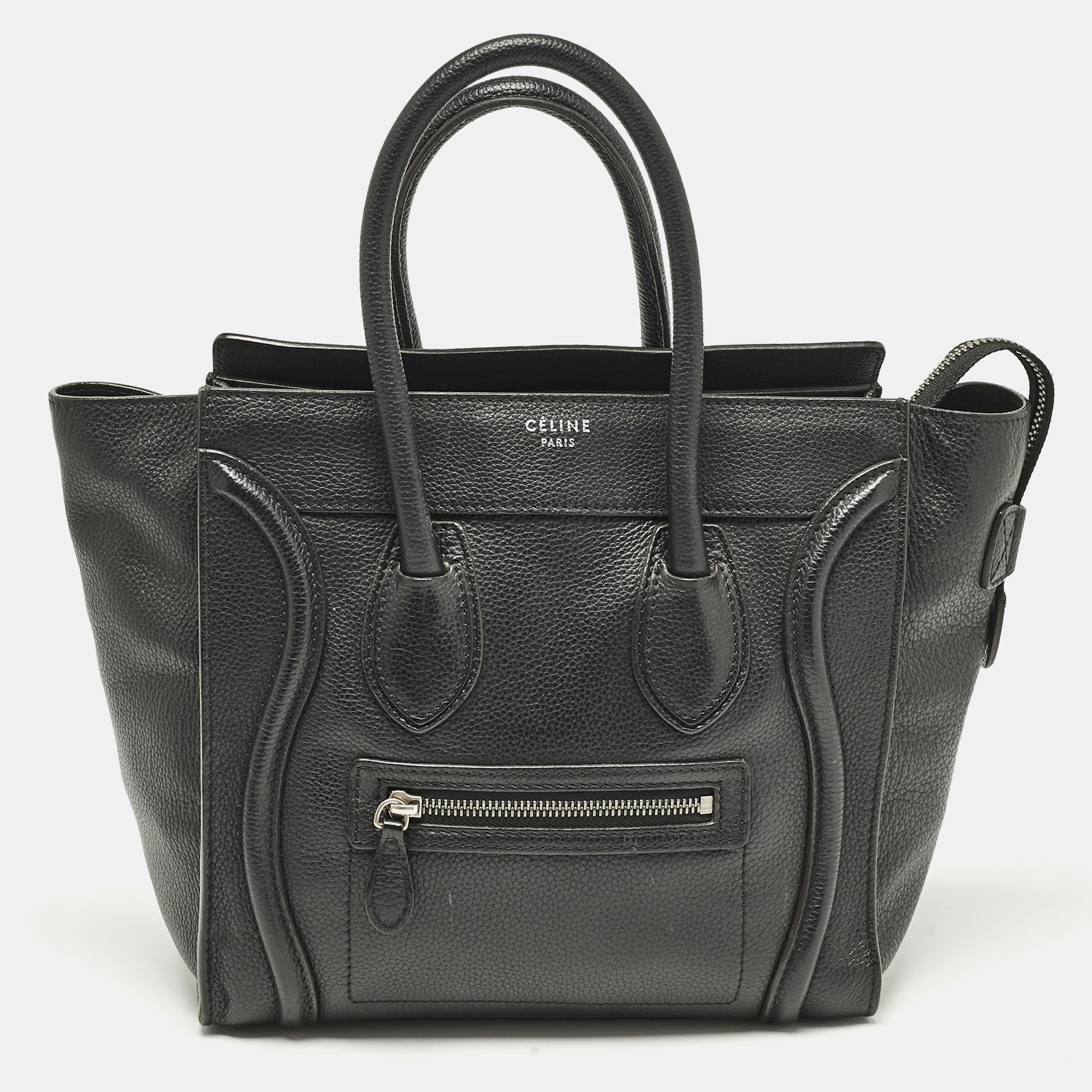 

Celine Black Leather Micro Luggage Tote