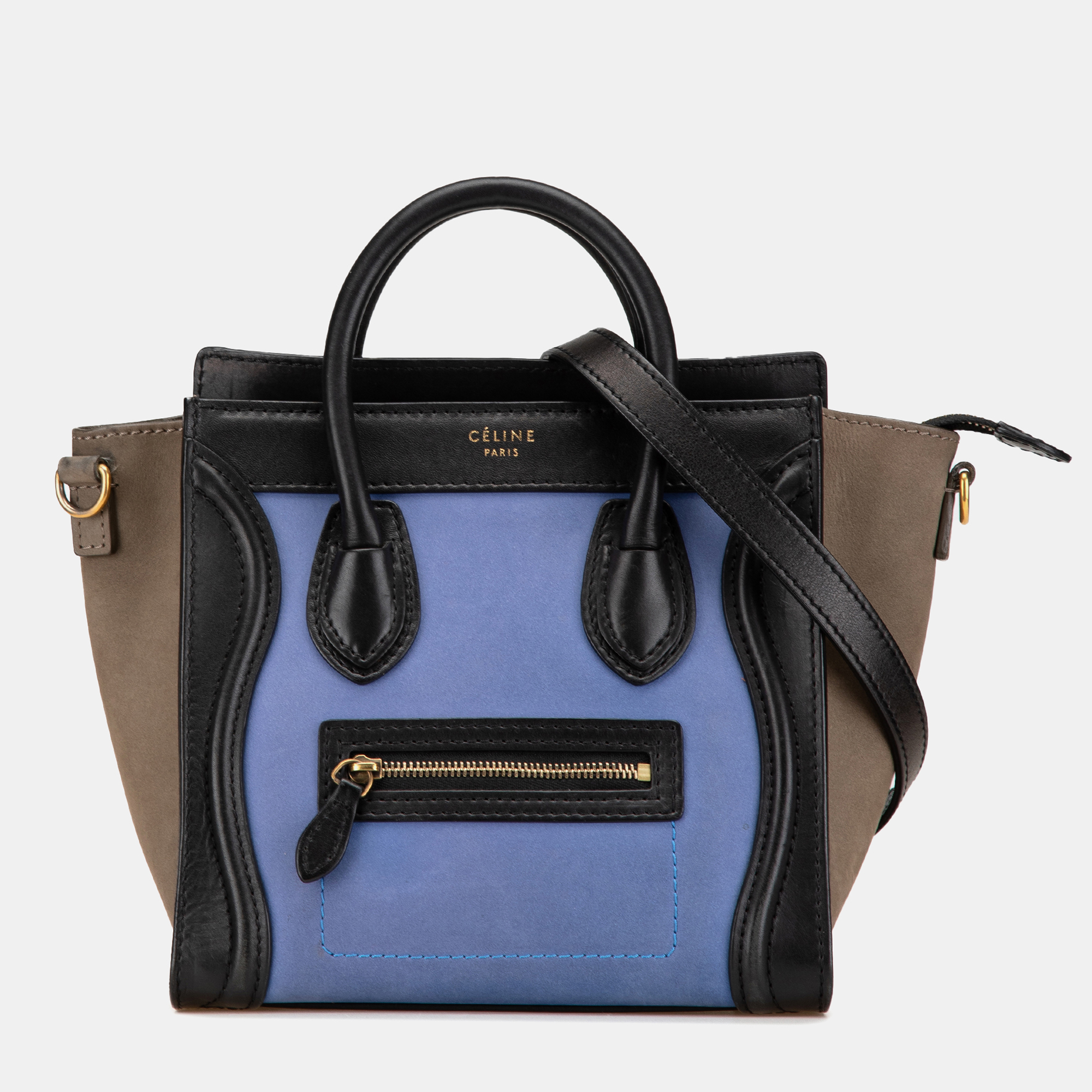 

Celine Multicolor Nano Tricolor Leather Luggage Tote