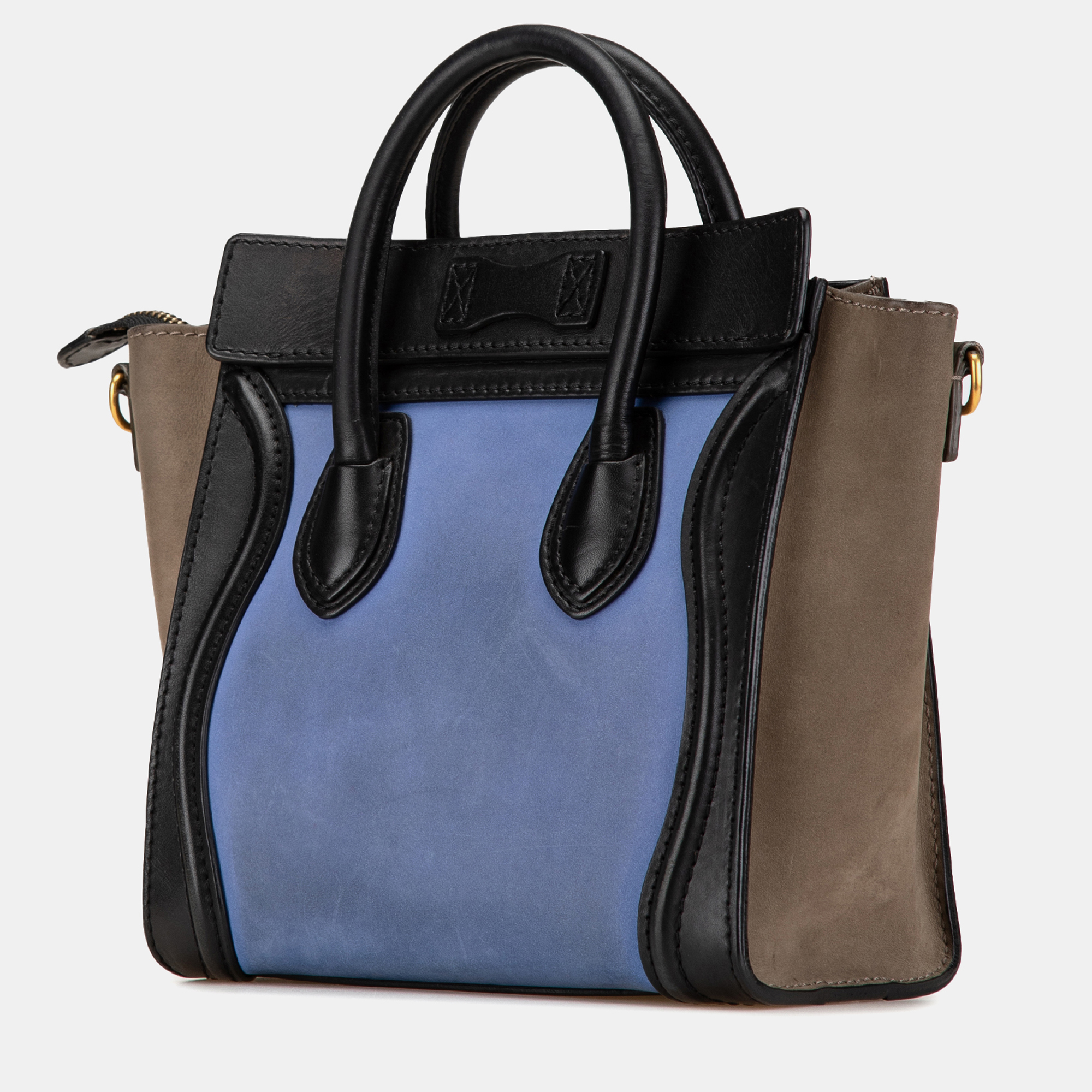 Celine Multicolor Nano Tricolor Leather Luggage Tote 