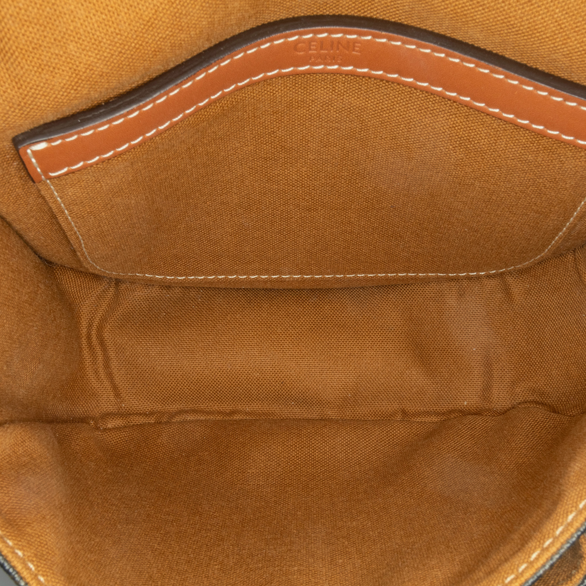 Celine Brown Medium Triomphe Coated Canvas Folco Crossbody 