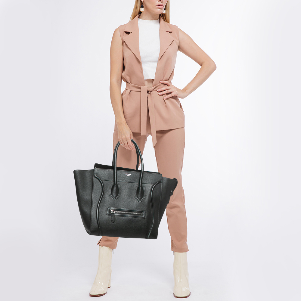 Celine Black Leather Mini Luggage Tote 